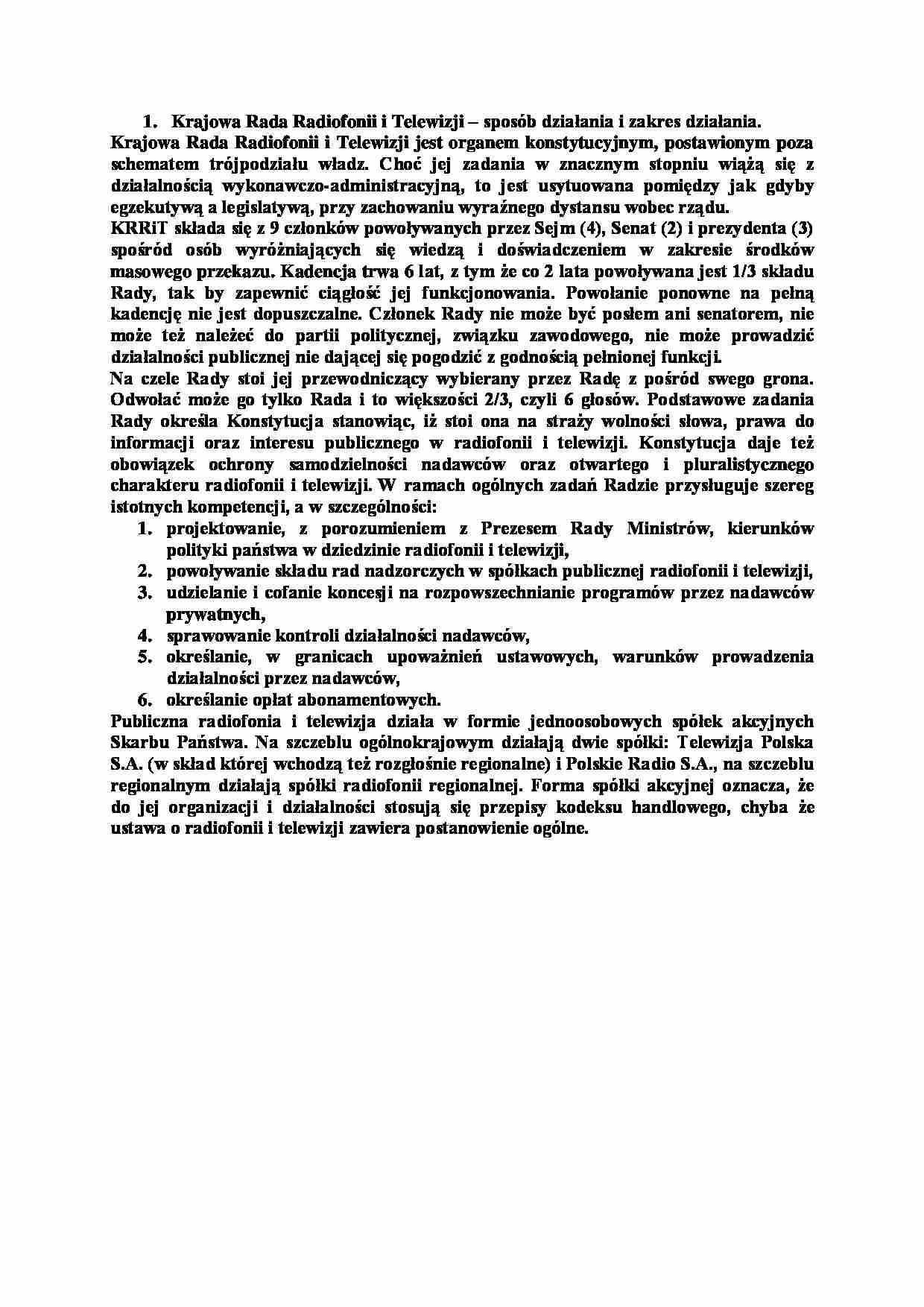 Krajowa Rada Radiofonii i Telewizji-opracowanie - strona 1
