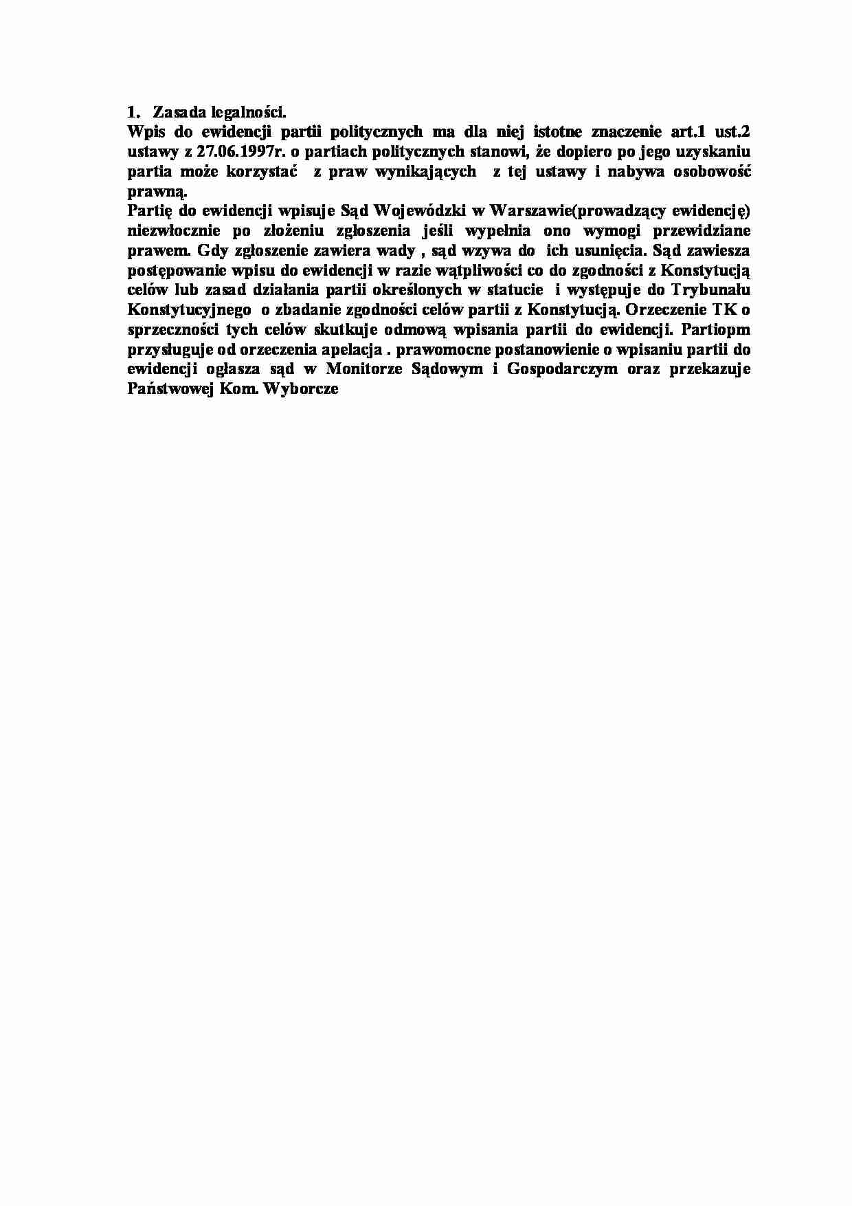 Zasada legalności-opracowanie - strona 1