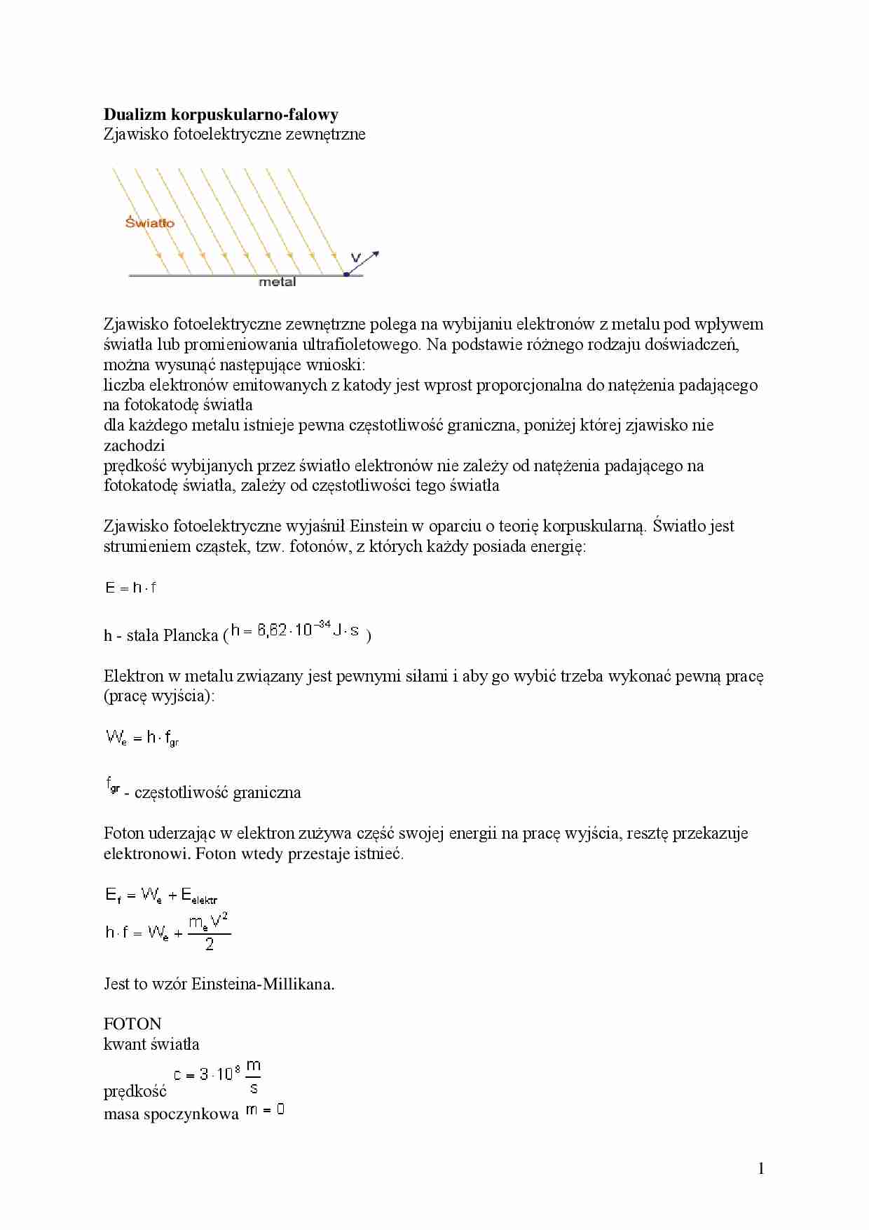 Dualizm korpuskularno-falowy i fizyka atomowa - strona 1