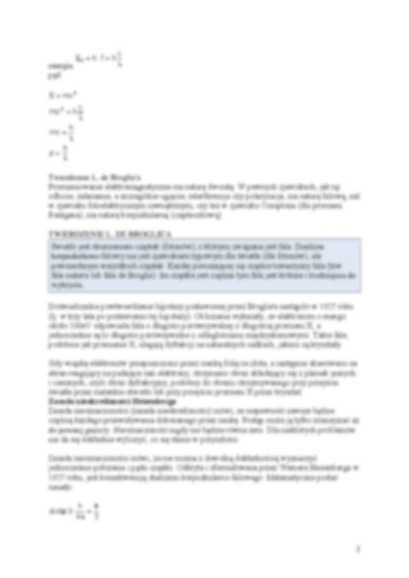 Dualizm korpuskularno-falowy i fizyka atomowa - strona 2