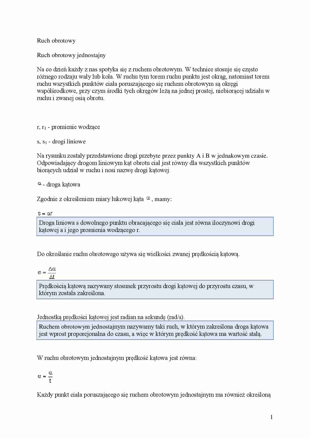 Ruch obrotowy - jednostajny, zmienny - strona 1