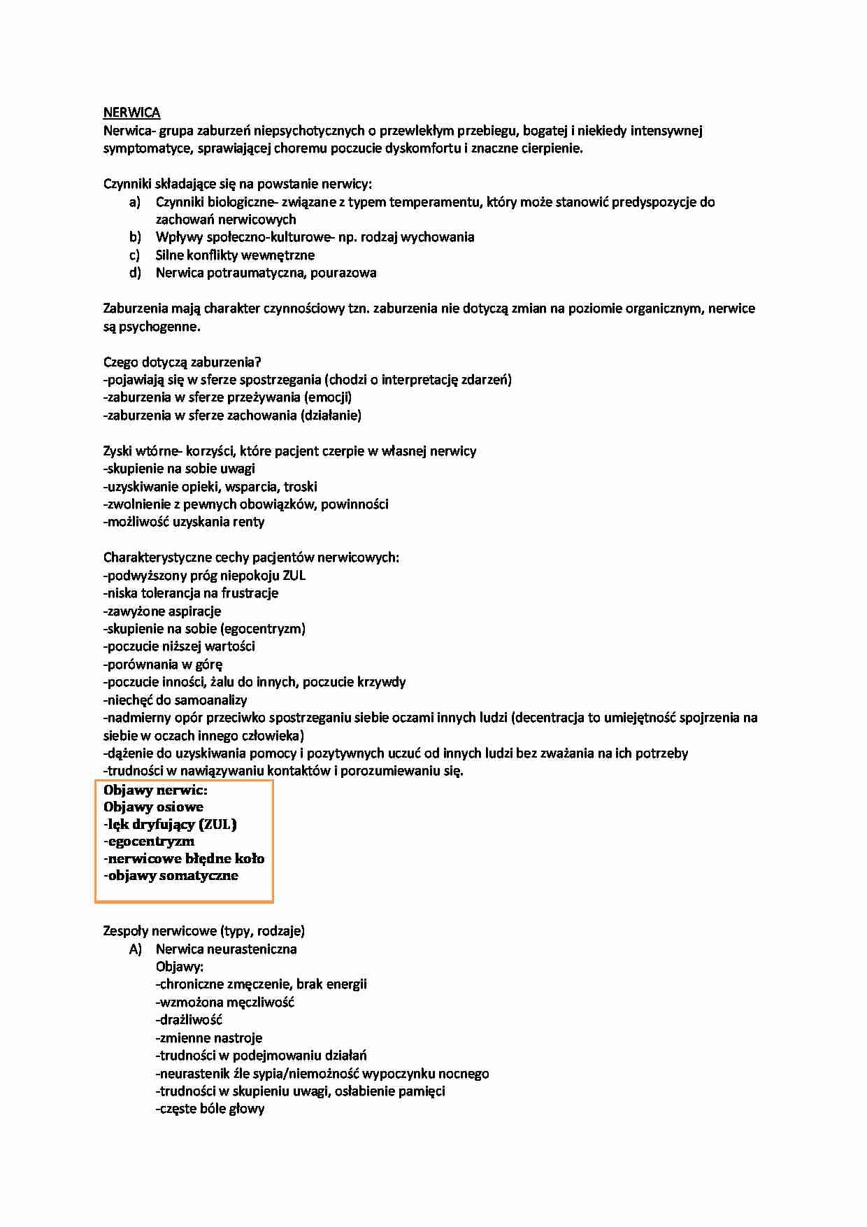 Psychologia zaburzeń zachowania: nerwica - omówienie - strona 1