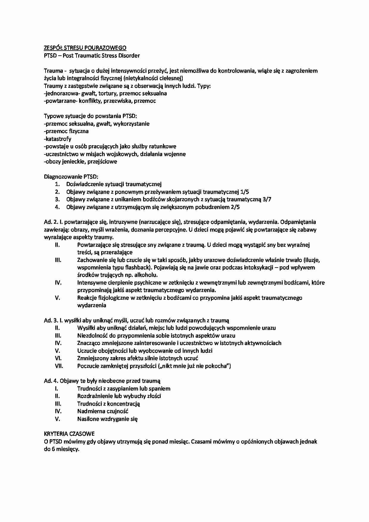 Zespół stresu pourazowego - strona 1