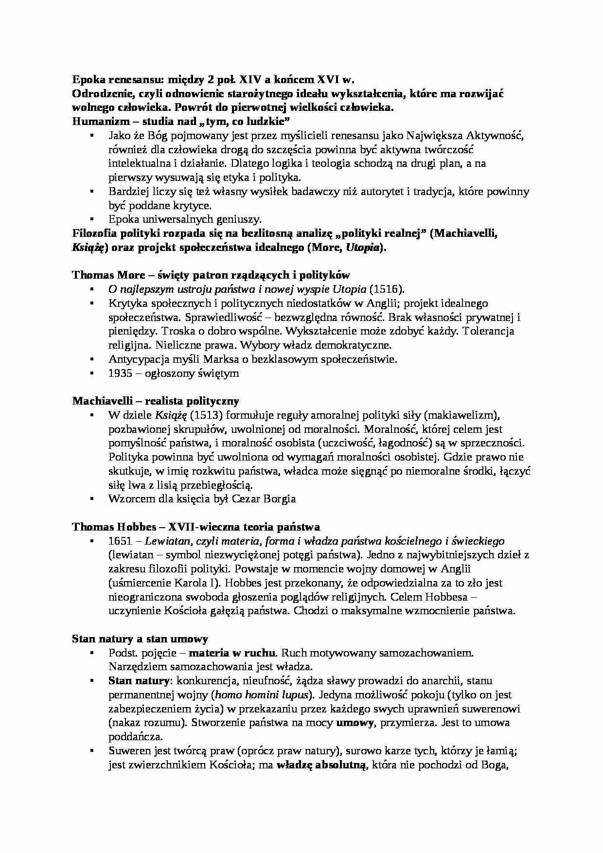 renesans, odrodzenie - omówienie  - strona 1