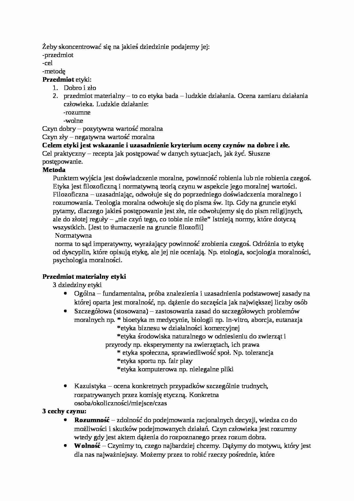 Etyka - skrypt - strona 1