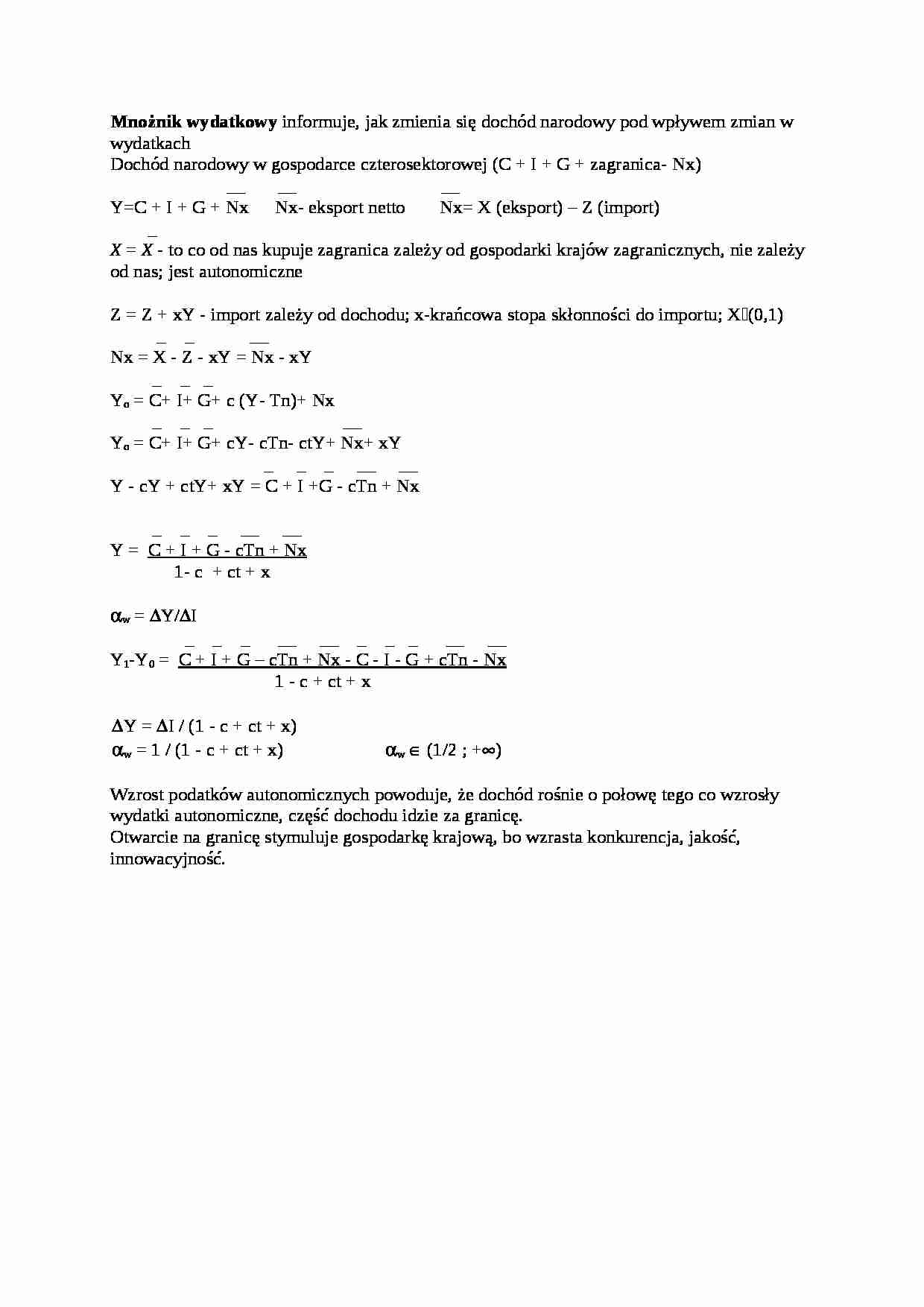 Mnożnik wydatkowy - omówienie - strona 1