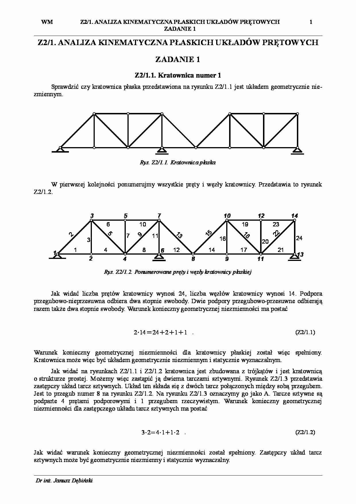 Wytrzymałość materiałów - zadania zestaw 2 - strona 1