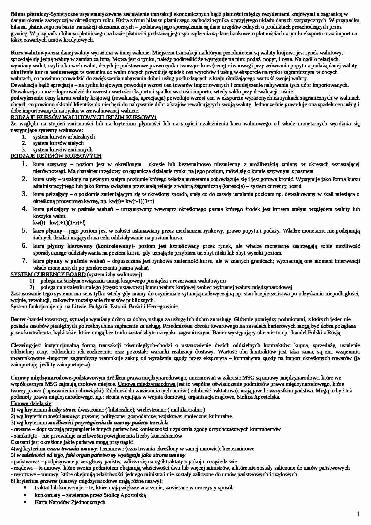 Opracowanie pytań na egzamin ze stosunków międzynarodowych. - strona 1