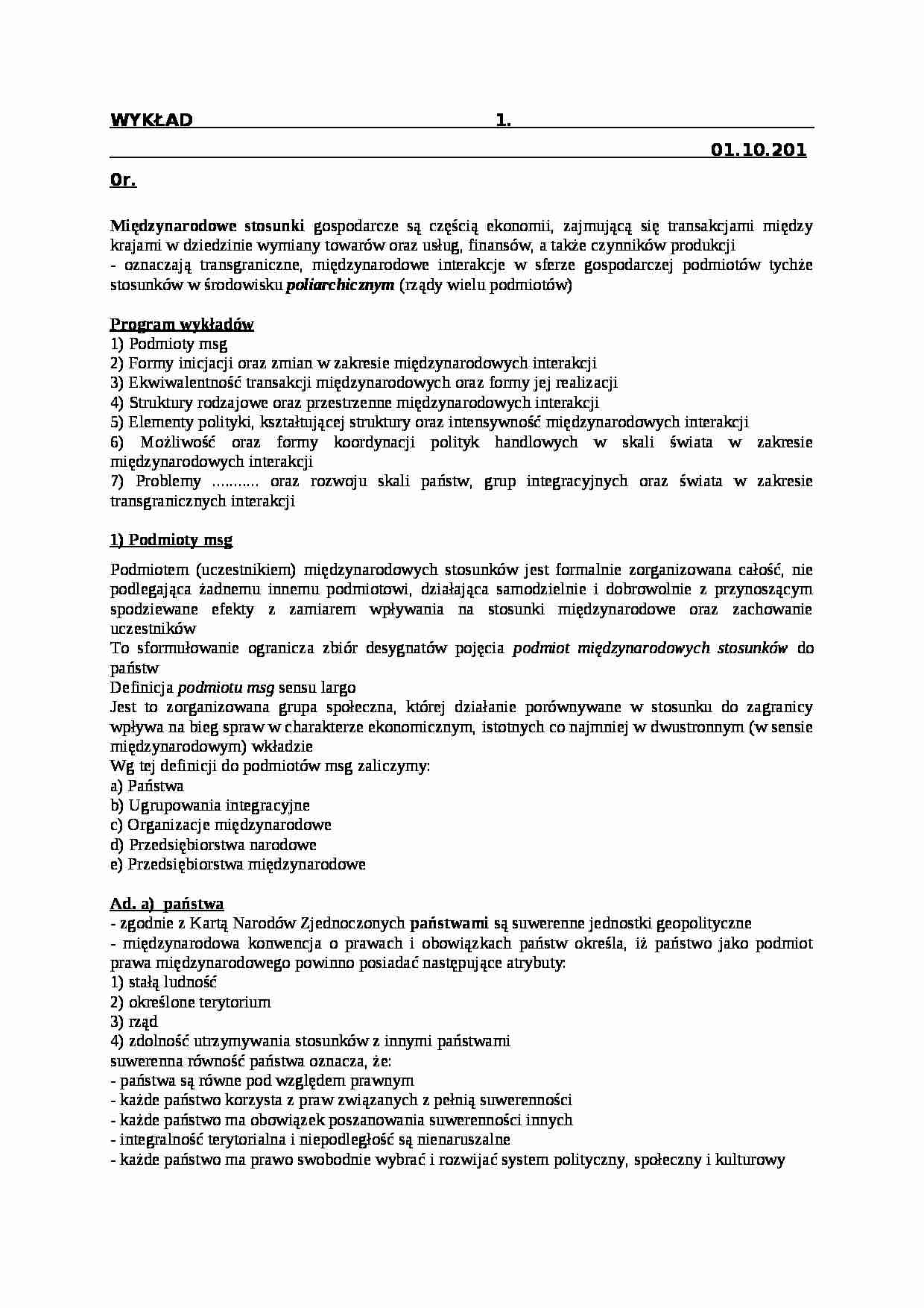 Międzynarodowe stosunki gospodarcze - wykłady - Zasady protokołu dyplomatycznego  - strona 1