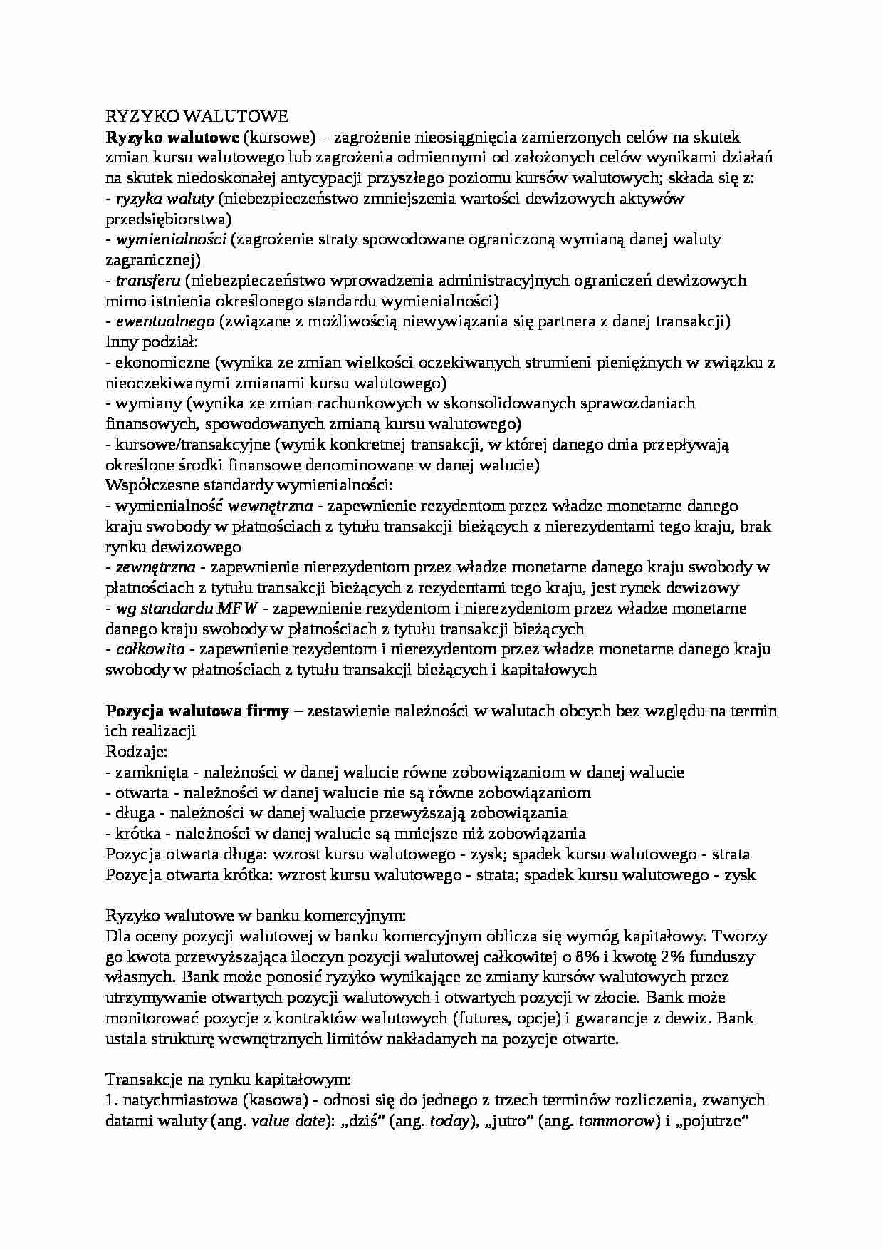 Ryzyko walutowe - omówienie - strona 1