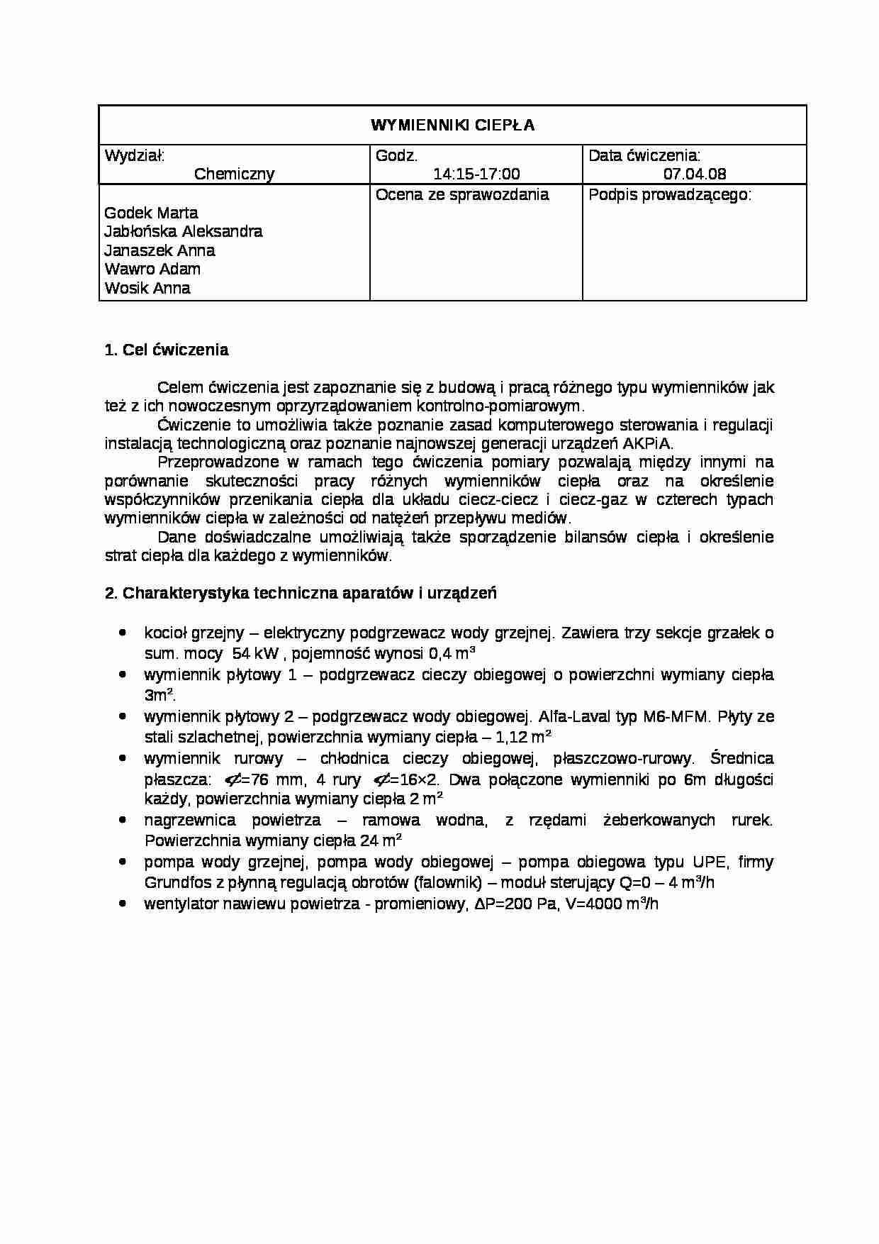 Wykład - wymienniki ciepła - strona 1