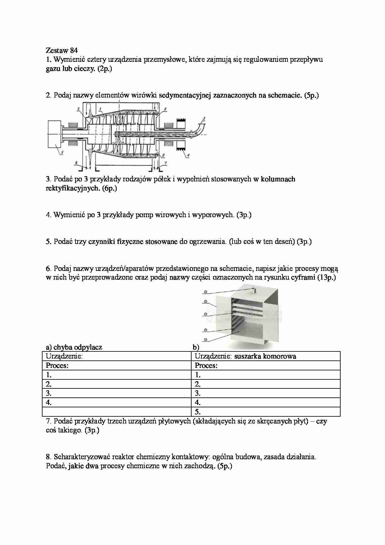Aparatura chemiczna i maszynoznastwo - kolokwium - strona 1