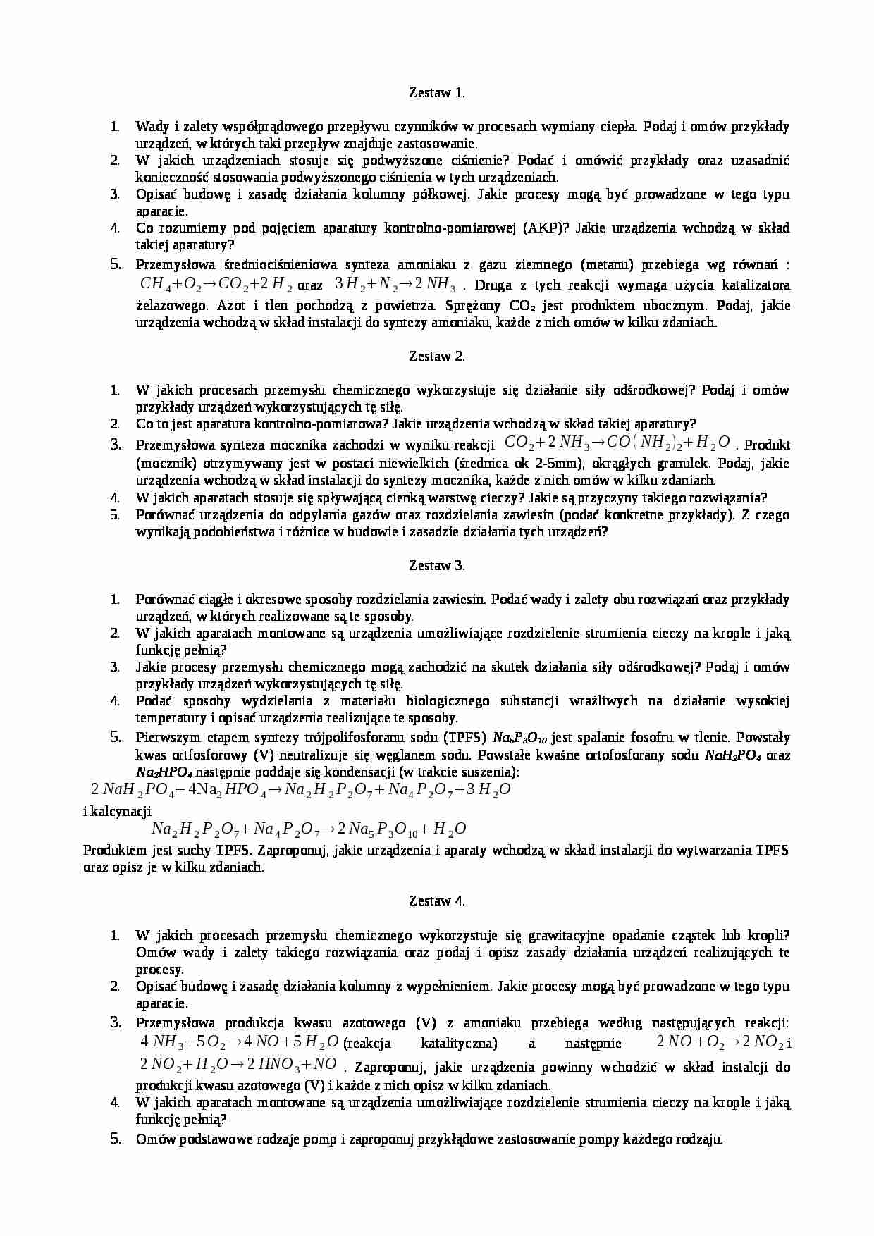 Zestaw na egzamin - strona 1