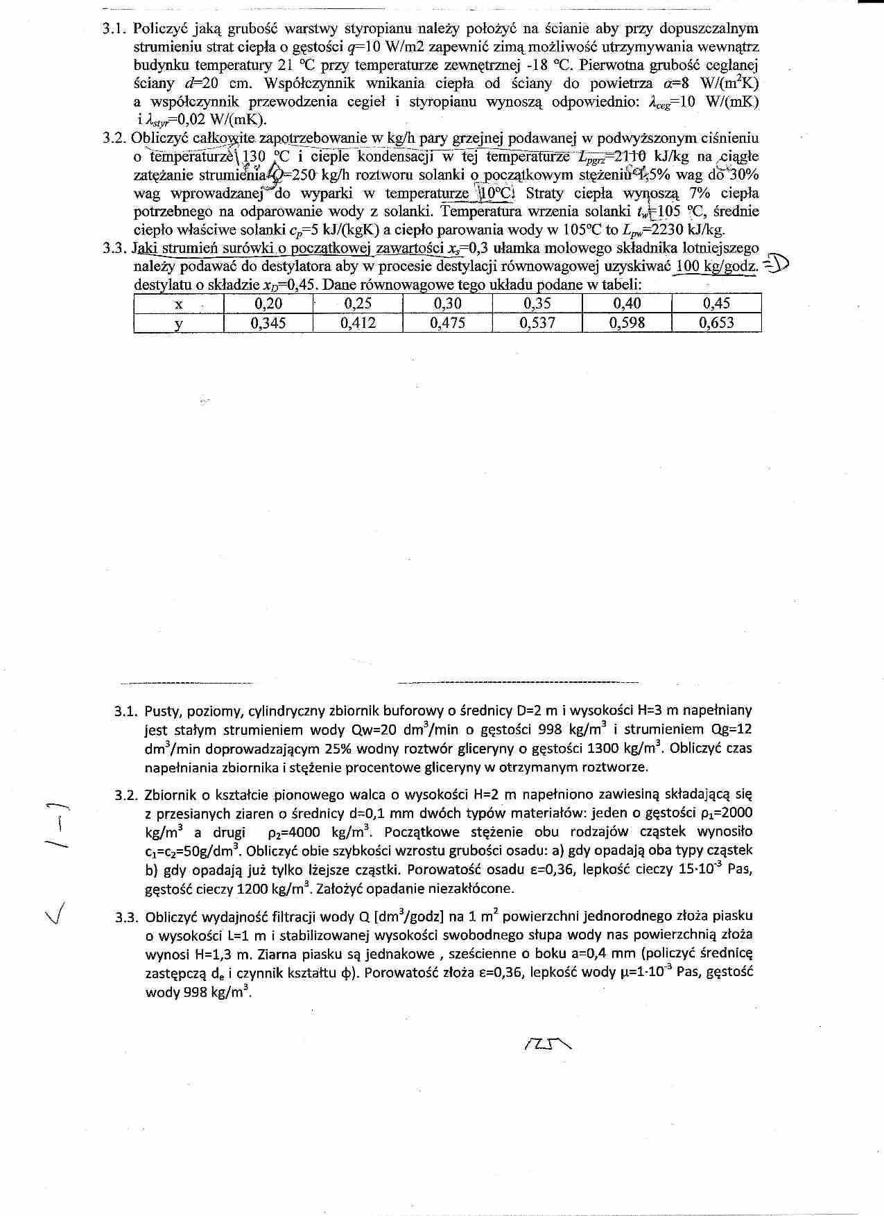 Inżynieria chemiczna - ćwiczenia - grubość warstwy styropianu - strona 1