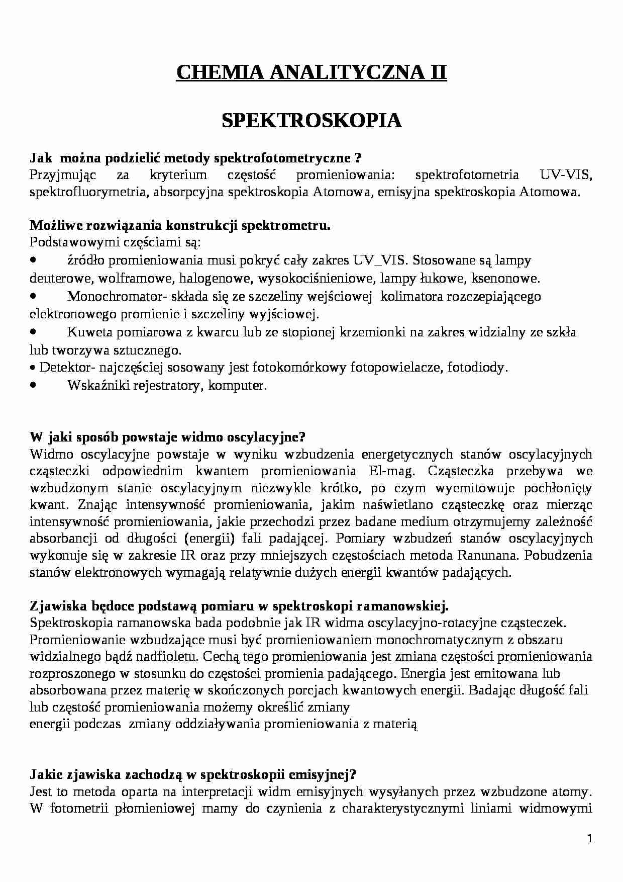 Spektroskopia - wykład - strona 1