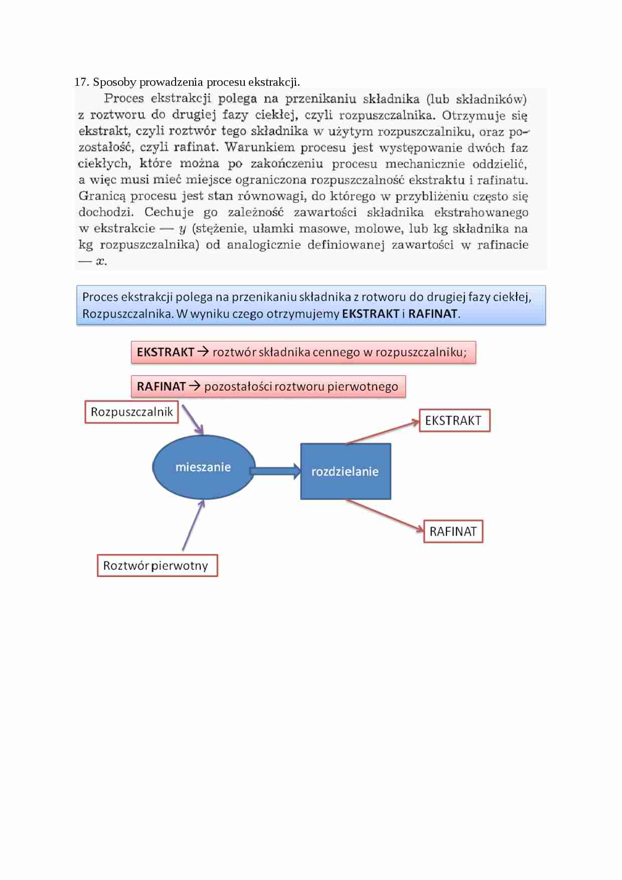 Inżynieria chemiczna - ćwiczenia - Ekstrakcja - strona 1
