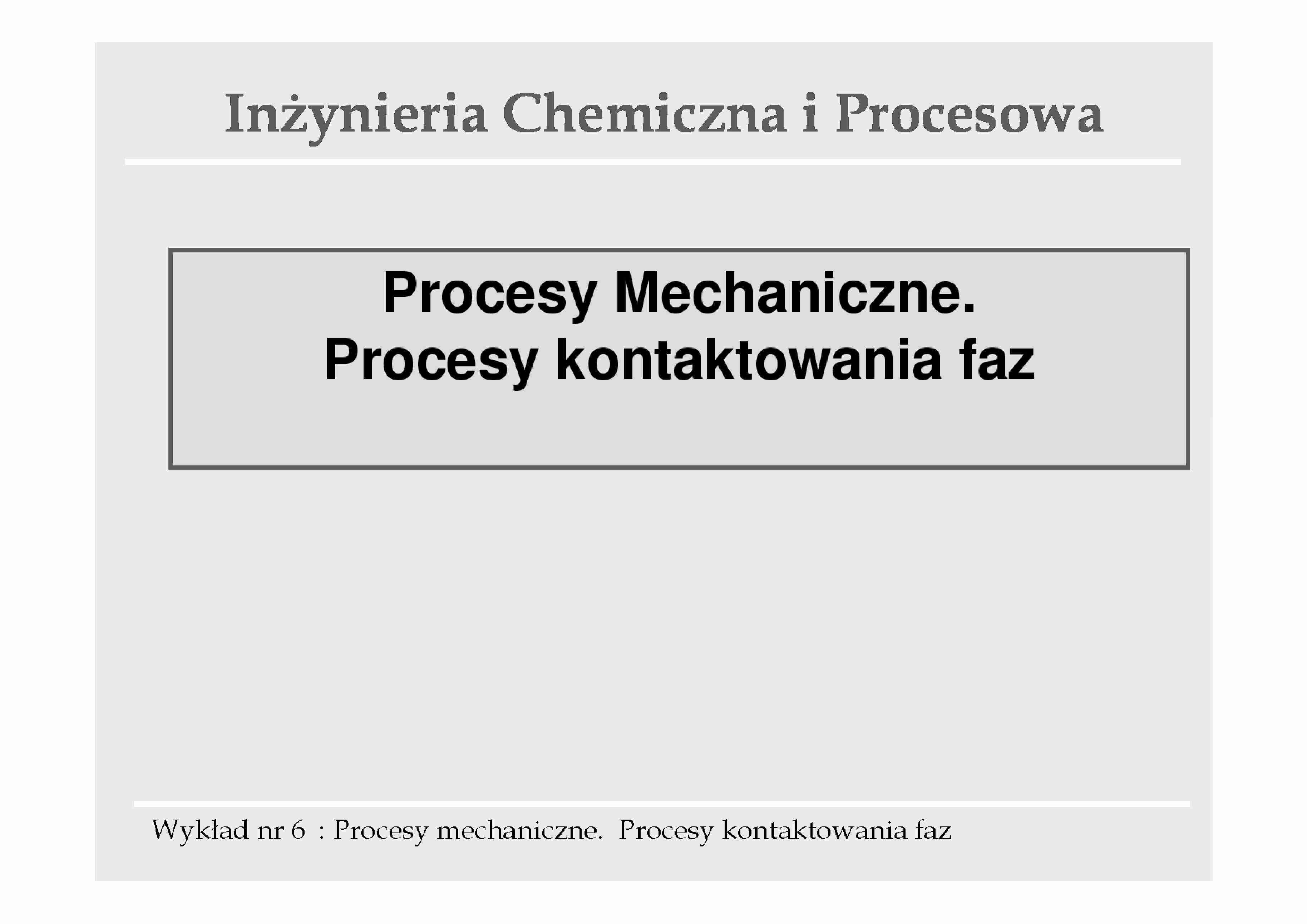 Procesy kontaktowania faz - wykład - strona 1