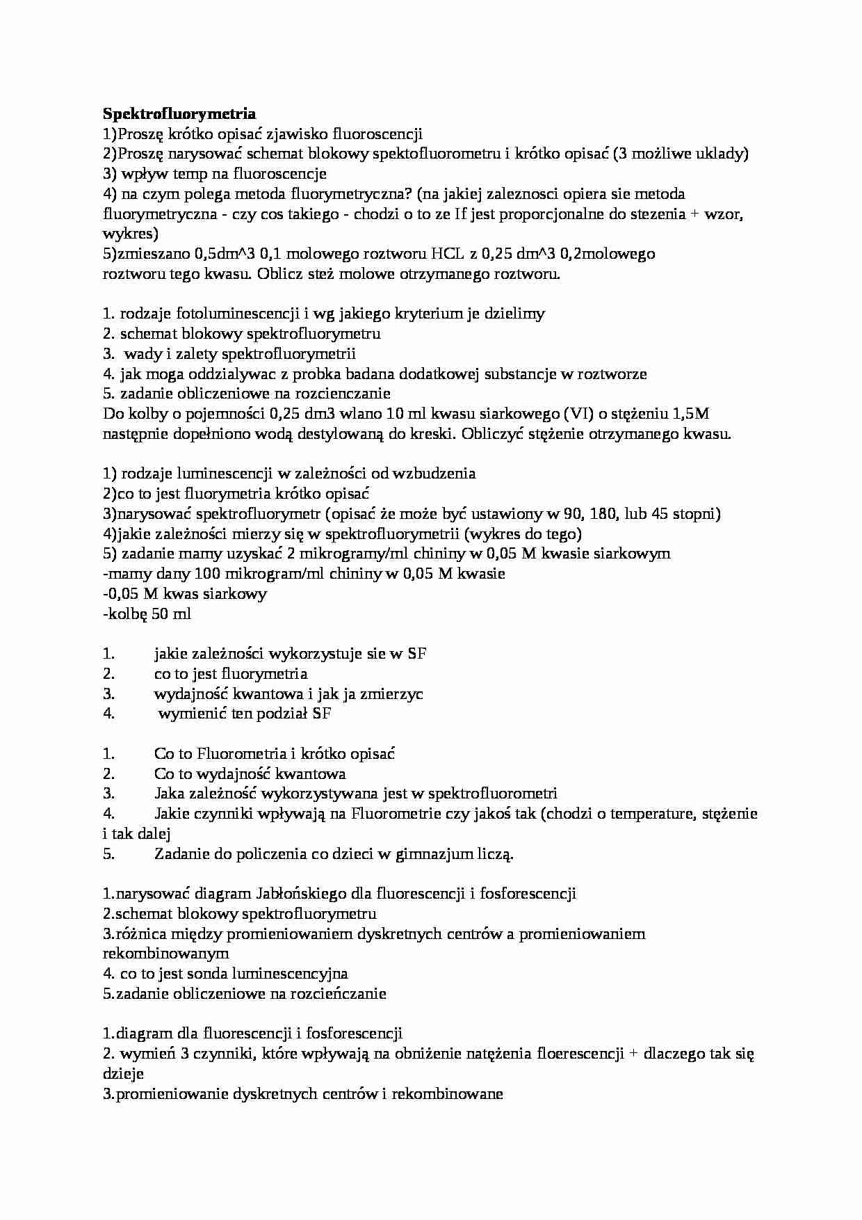 Spektrofluorymetria wejść - wykład - strona 1