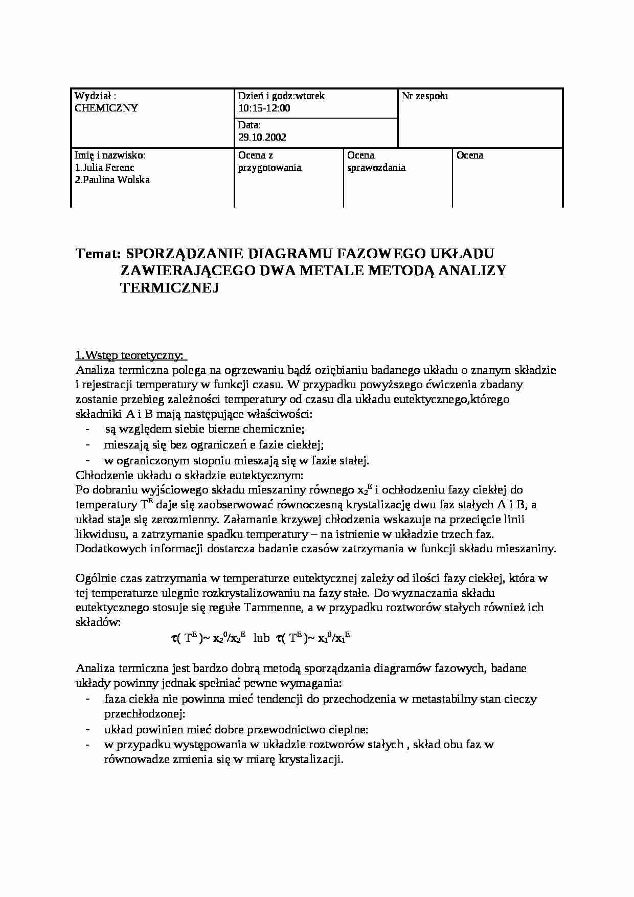 Analiza termiczna - wykład - Pomiar temperatury - strona 1