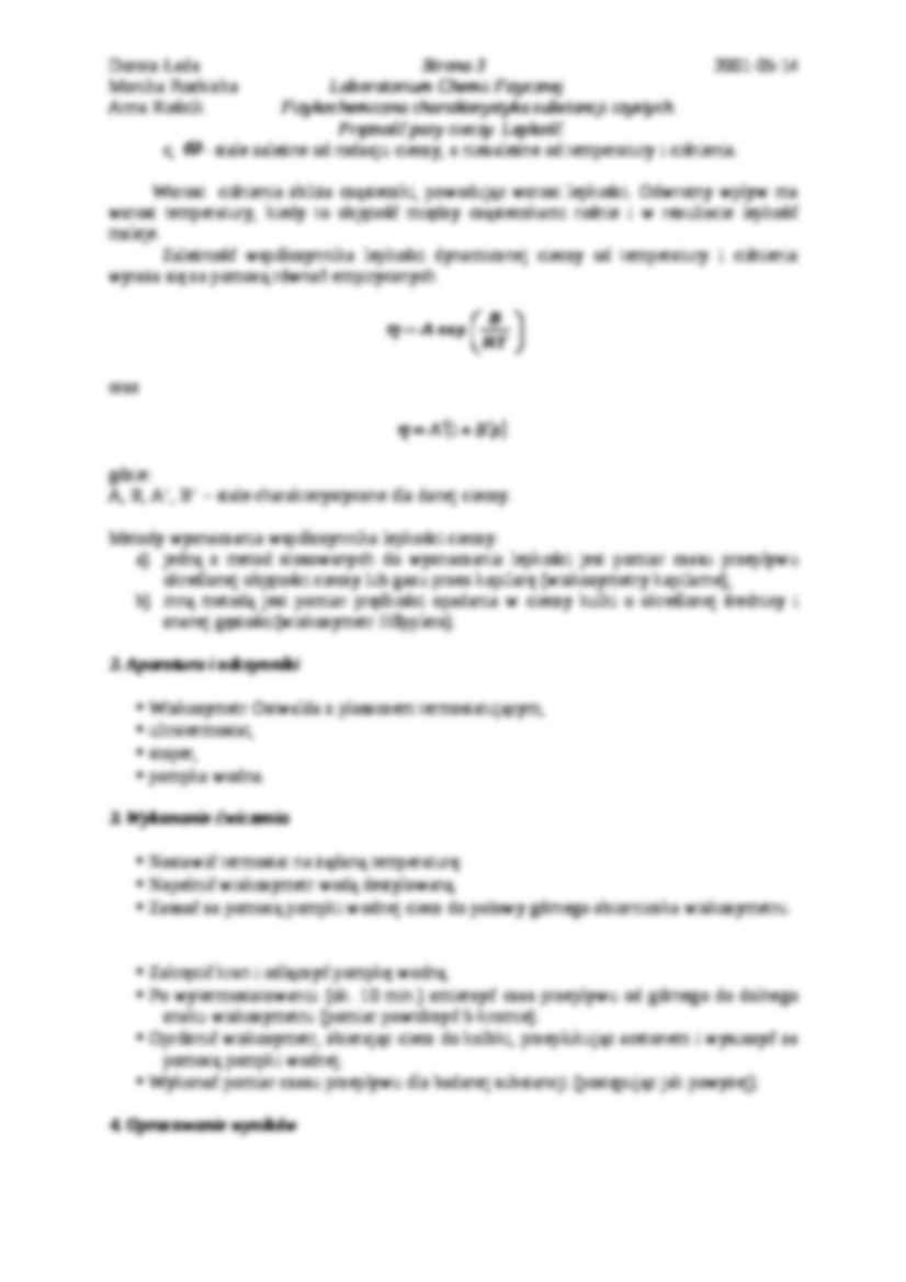 Prężność pary cieczy. Lepkość - sprawozdanie - strona 3