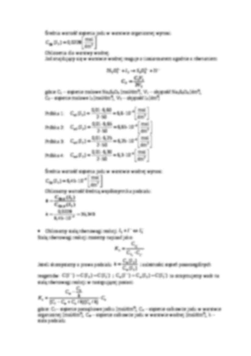 Sprawozdanie - stała równowagi reakcji - strona 3