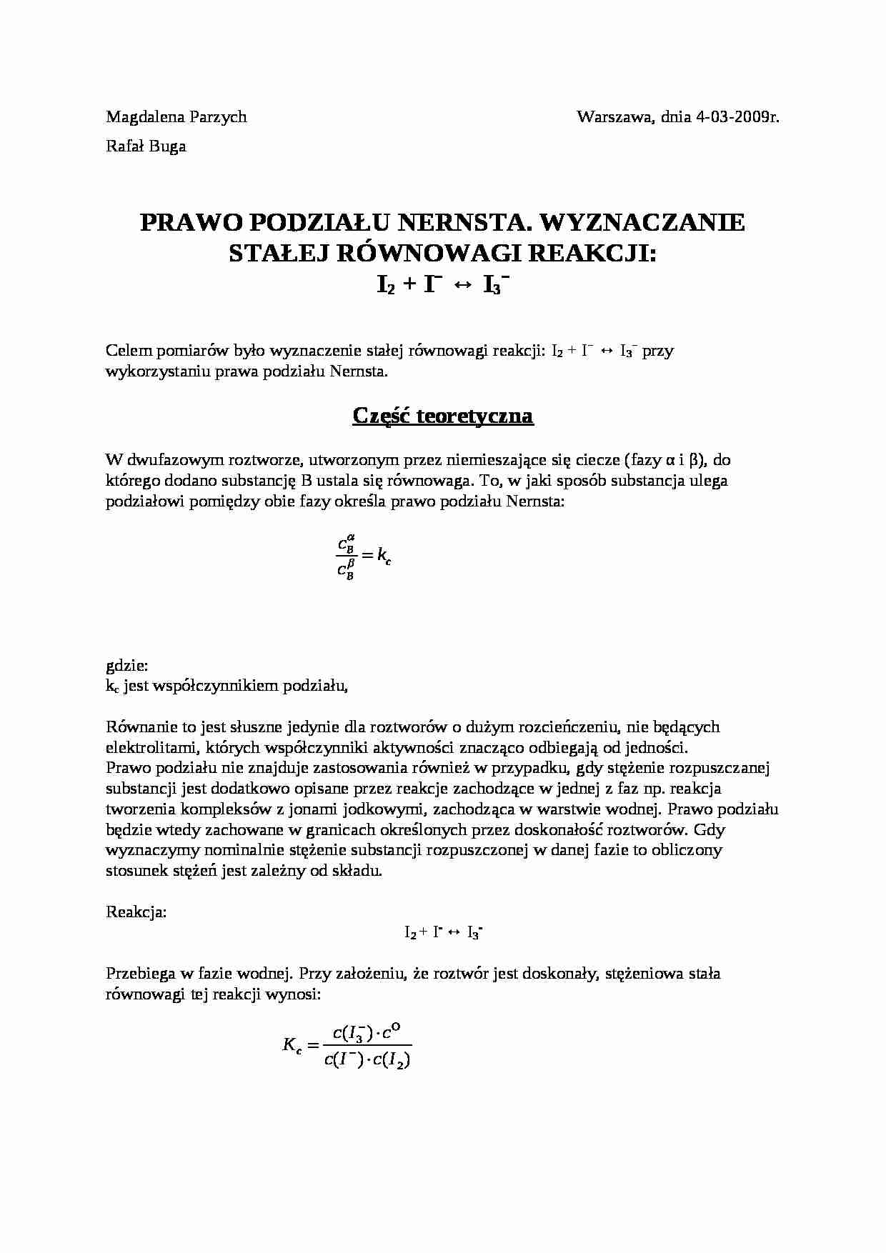 Wyznaczanie_stałej równowagi - wykład - strona 1