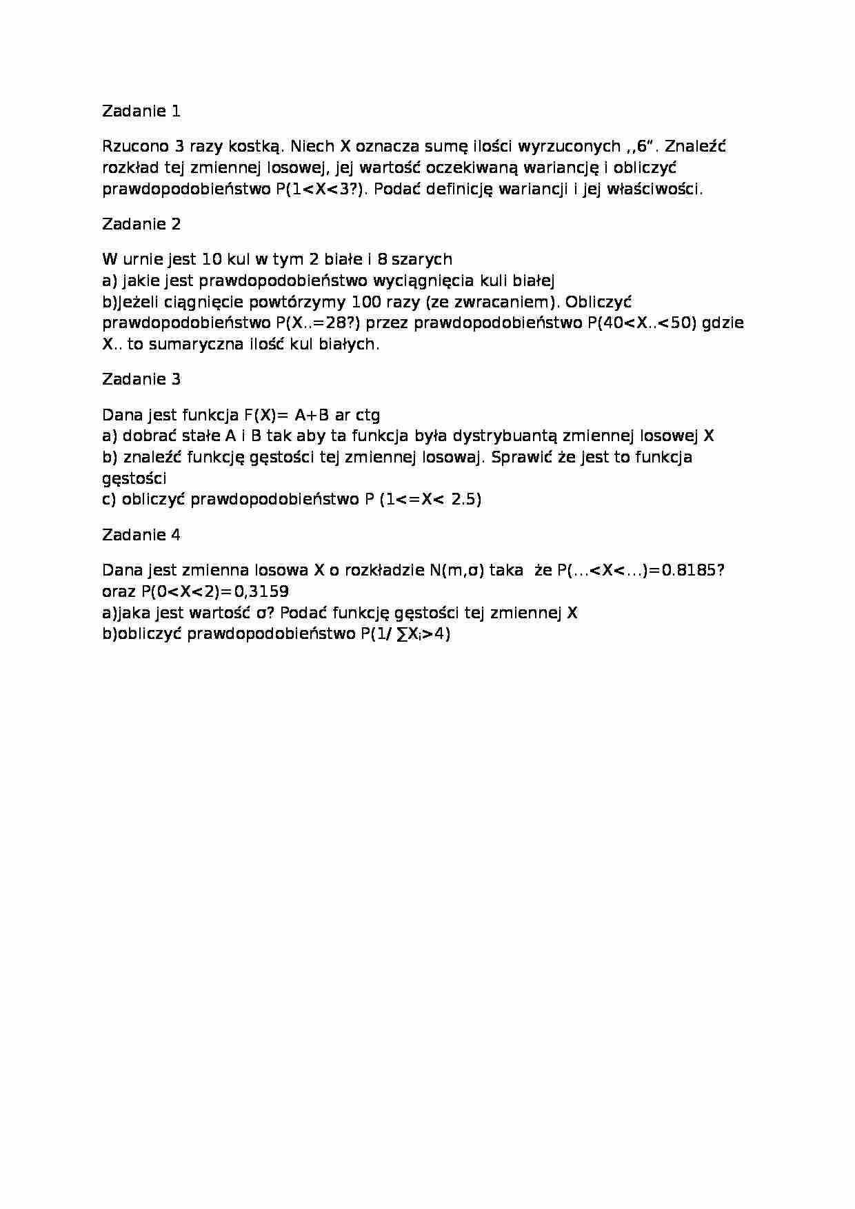 Statystyka - zadania przykładowe - strona 1