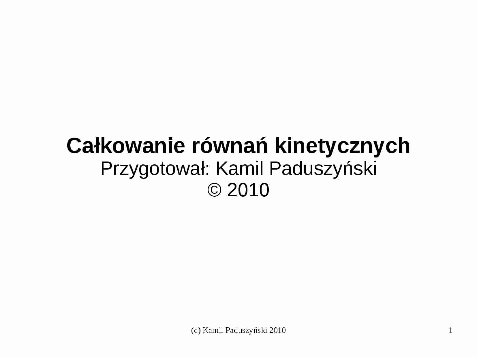 Całkowanie równań - wykład - strona 1