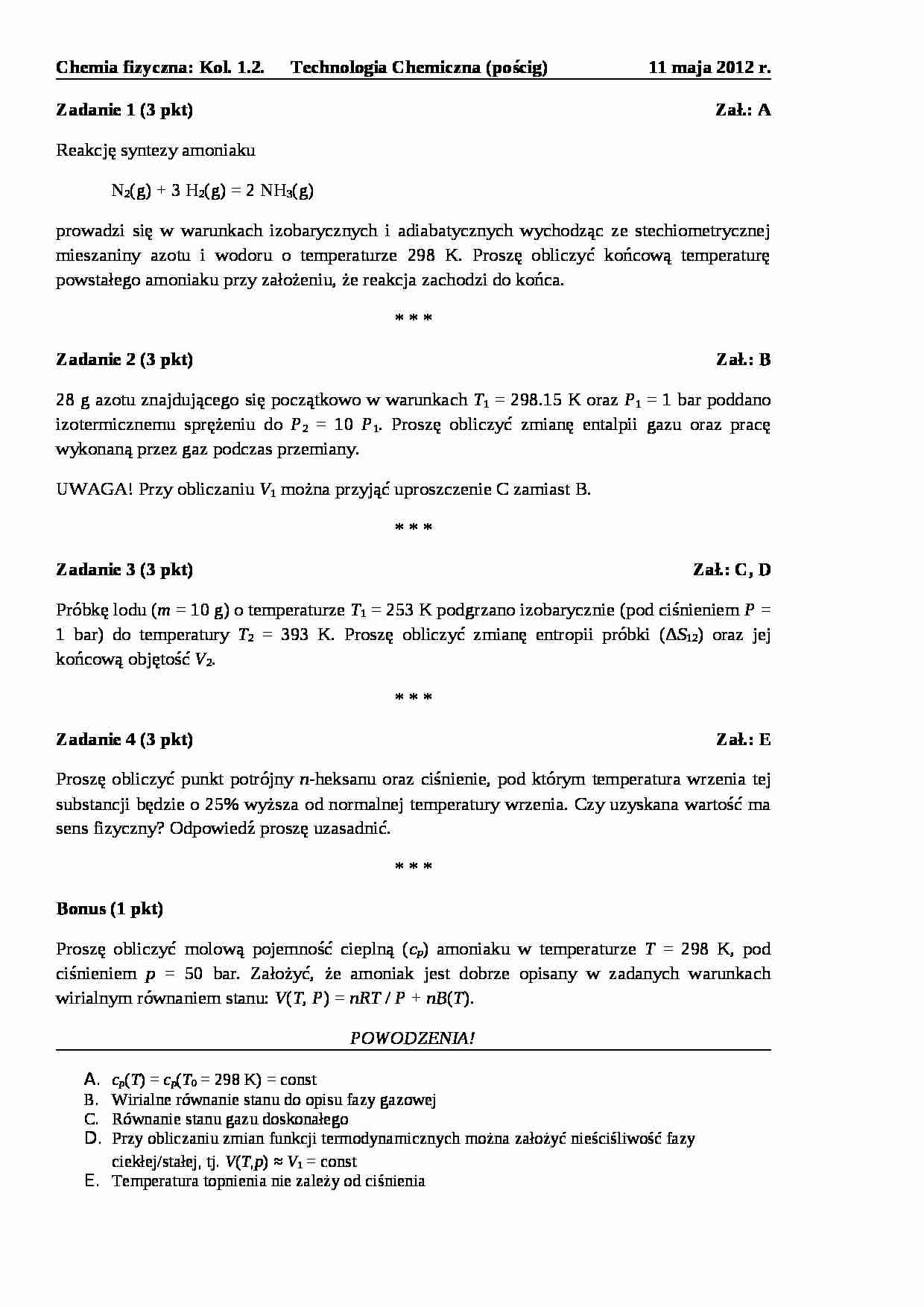 Technologia chemiczna - kolokwium - strona 1
