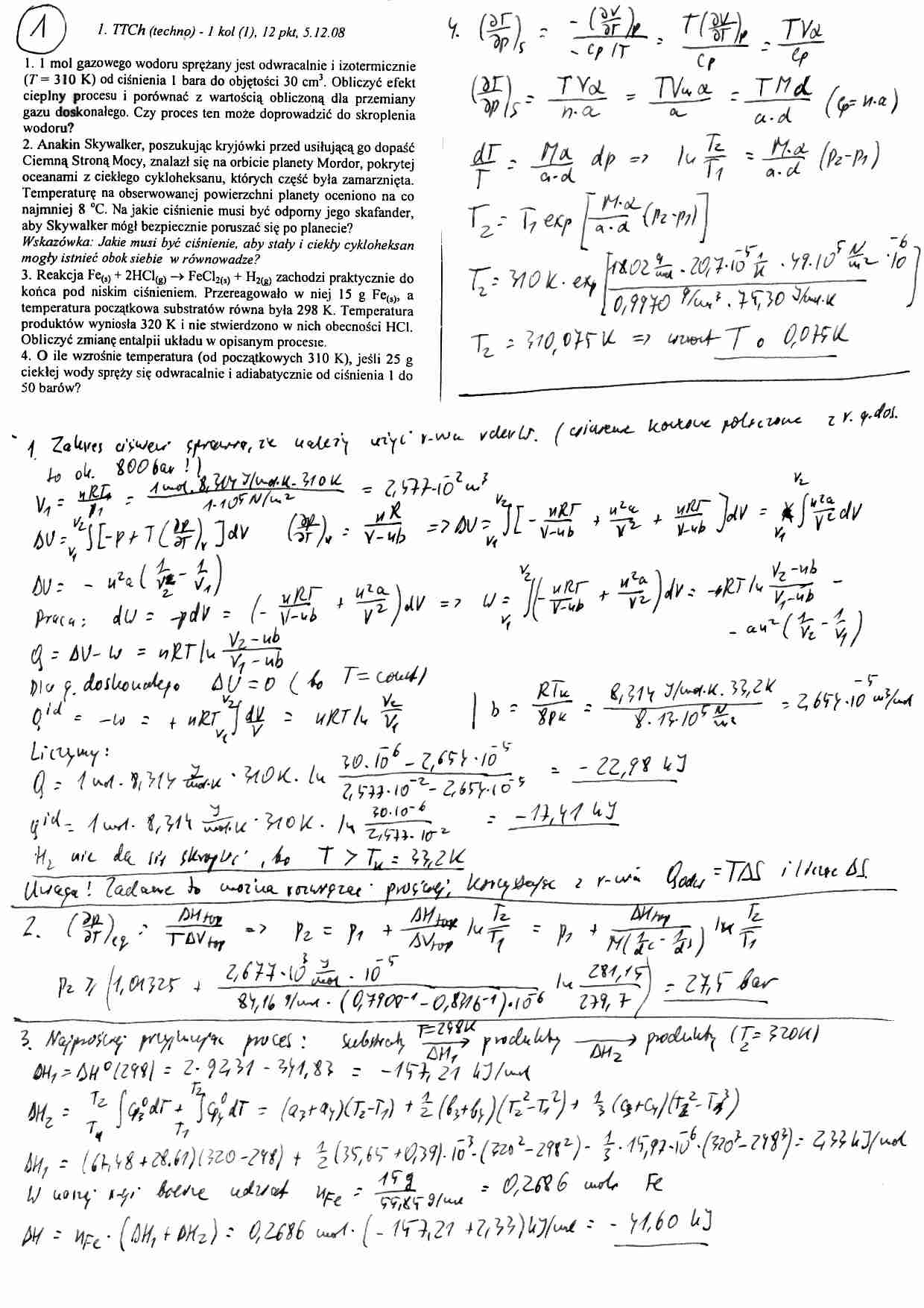 Termodynamika techniczna i chemiczna - wykład - strona 1