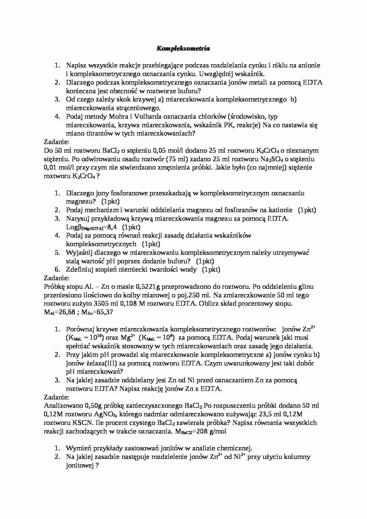 Kompleksometria - wykład - strona 1