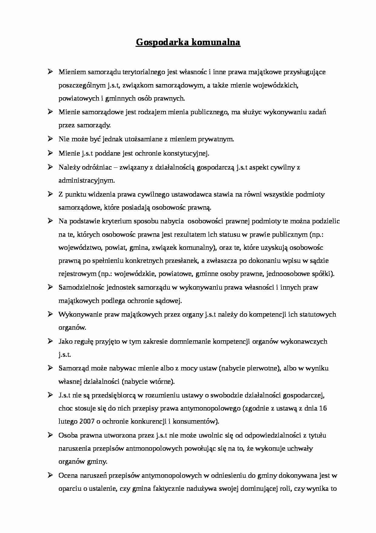 Gospodarka komunalna - omówienie - strona 1