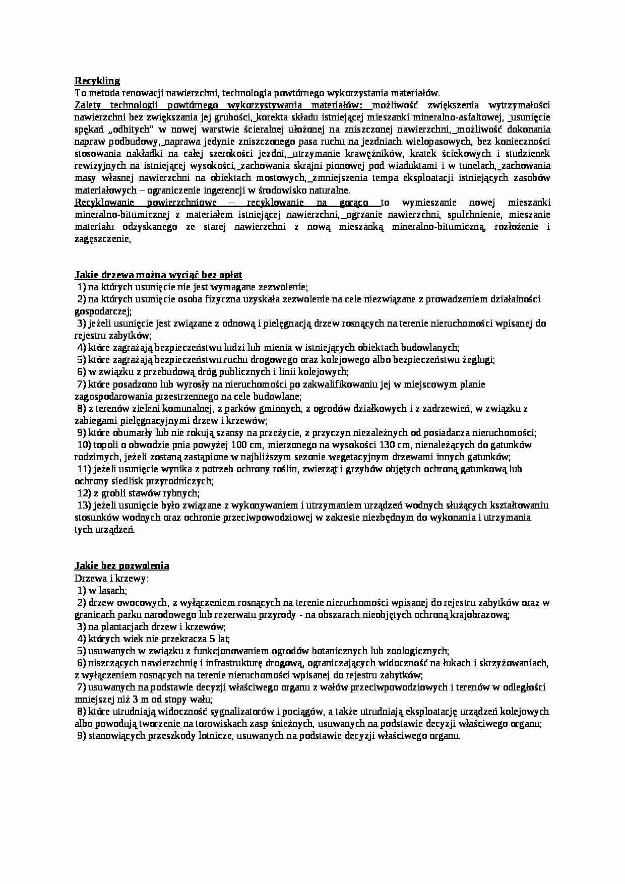 Recykling i drzewa - opis - strona 1