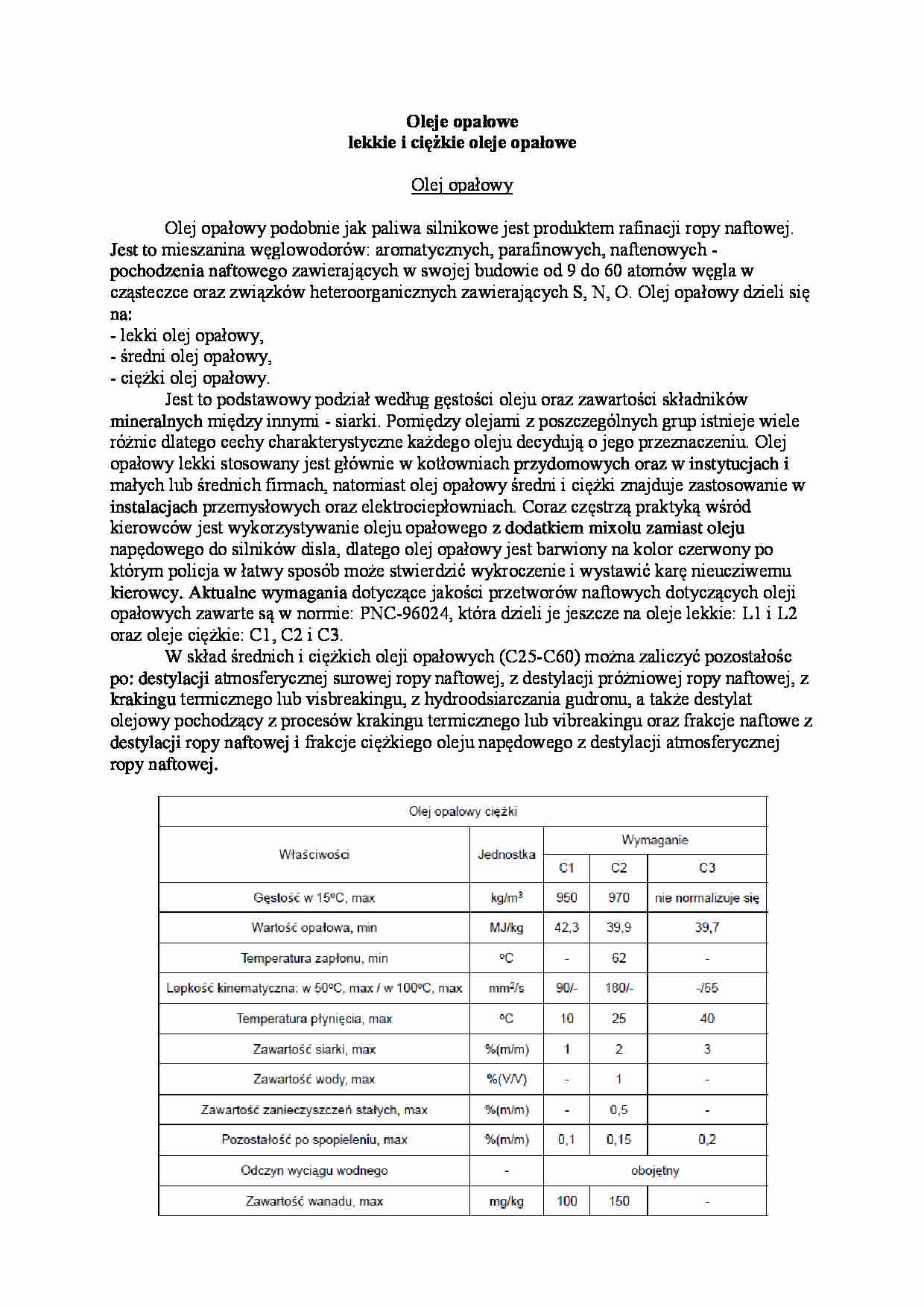 Oleje opałowe-opracowanie - strona 1