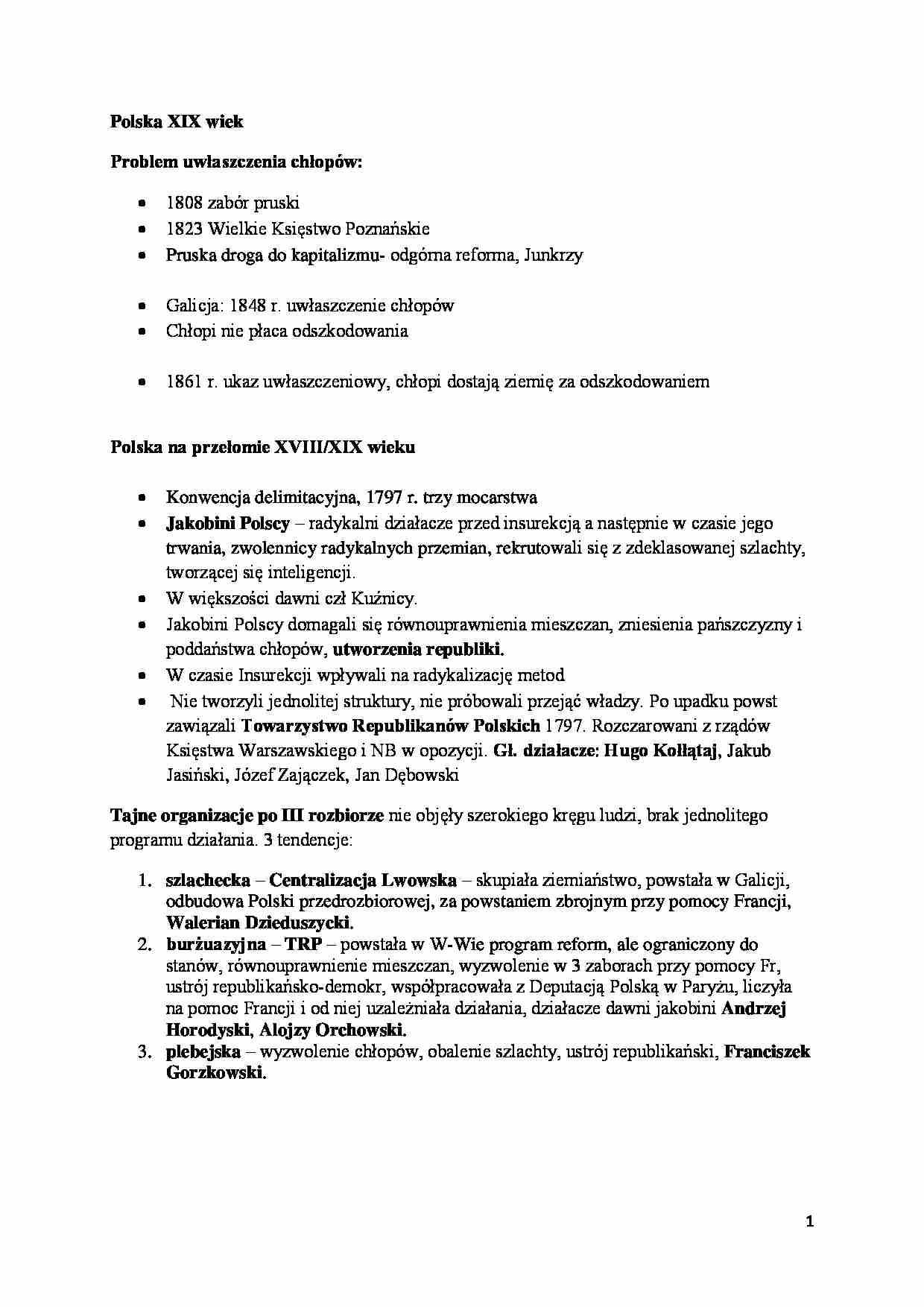 Historia Polski XIX w. - strona 1