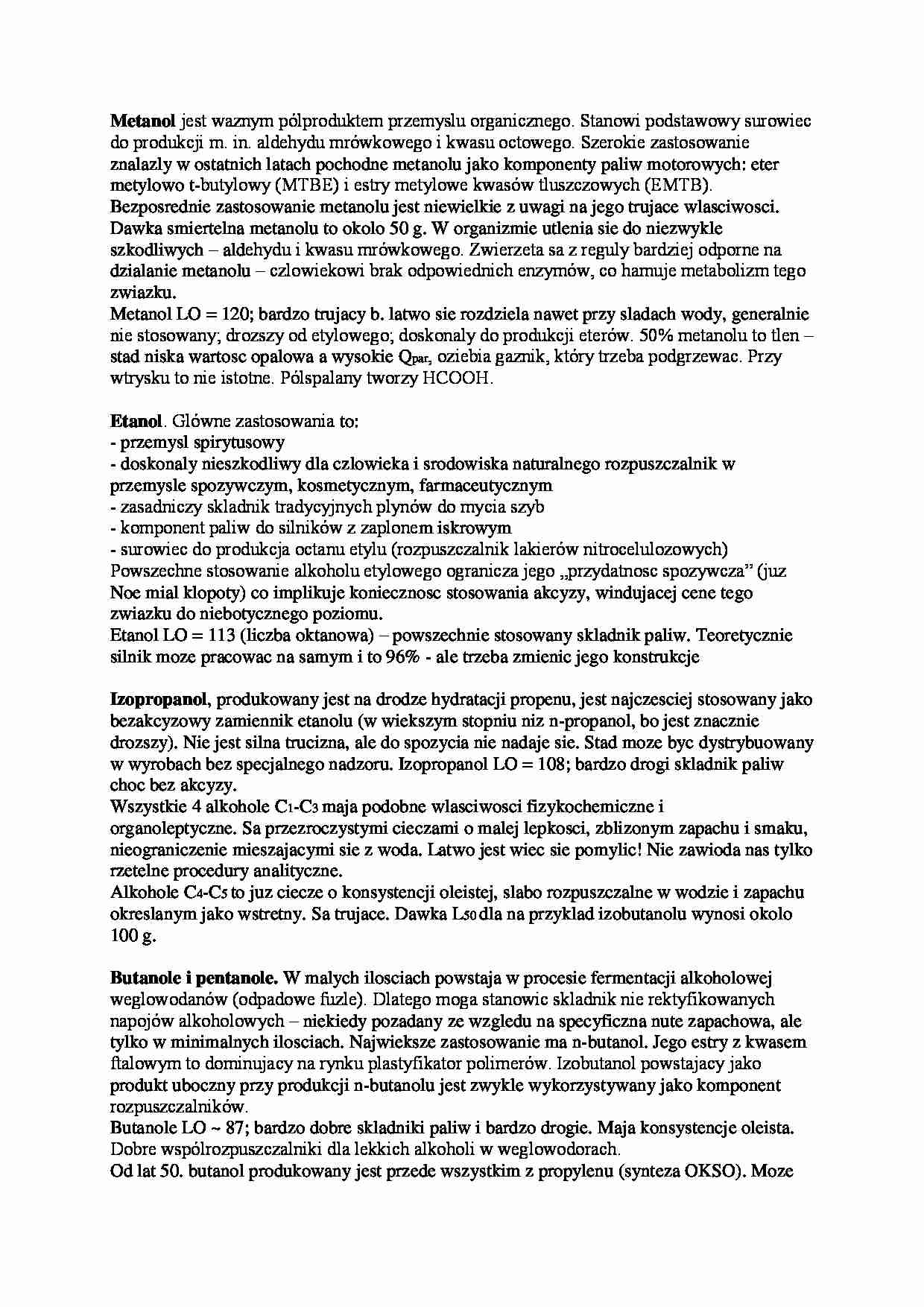 Chromatograficzna analiza biokomponentów paliw silnikowych-opracowanie - strona 1