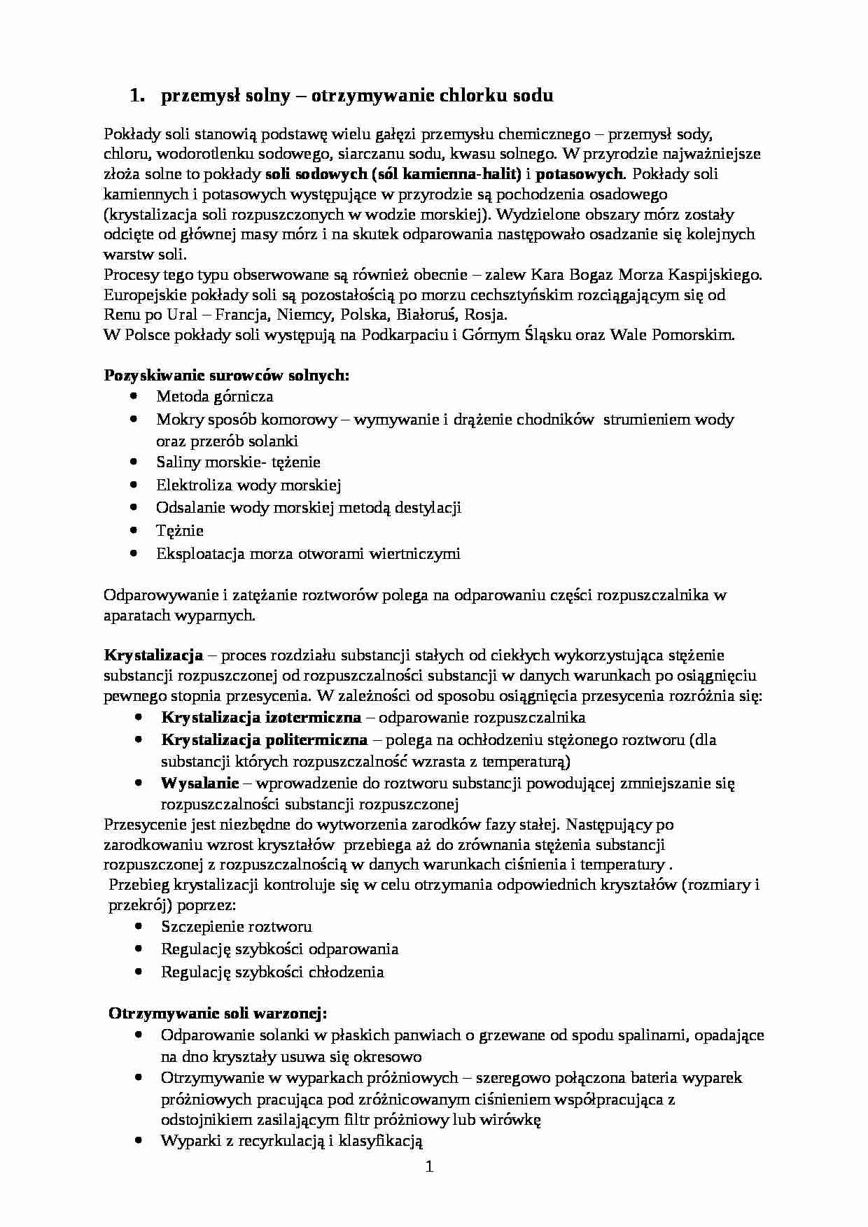 Przemysł solny-opracowanie - strona 1