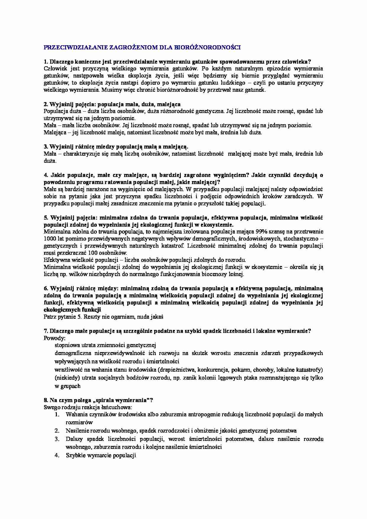 Przeciwdziałanie zagrożeniom dla bioróżnorodności-opracowanie - strona 1