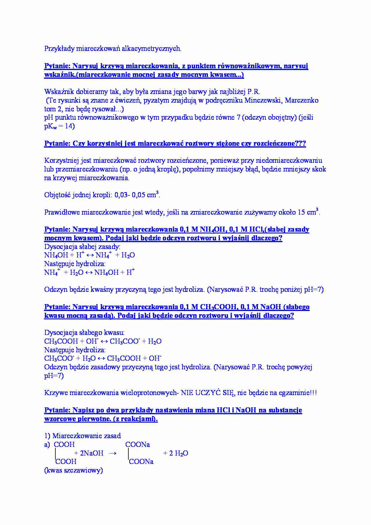 Miareczkowanie-opracowanie - strona 1