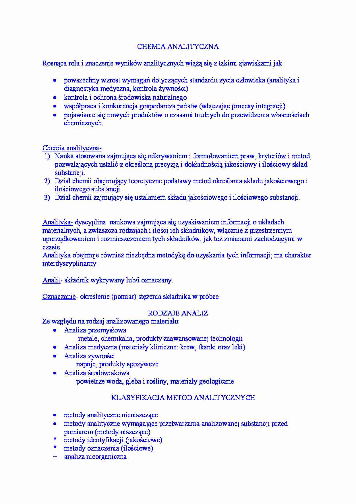 Podział metod analitycznych-opracowanie - strona 1