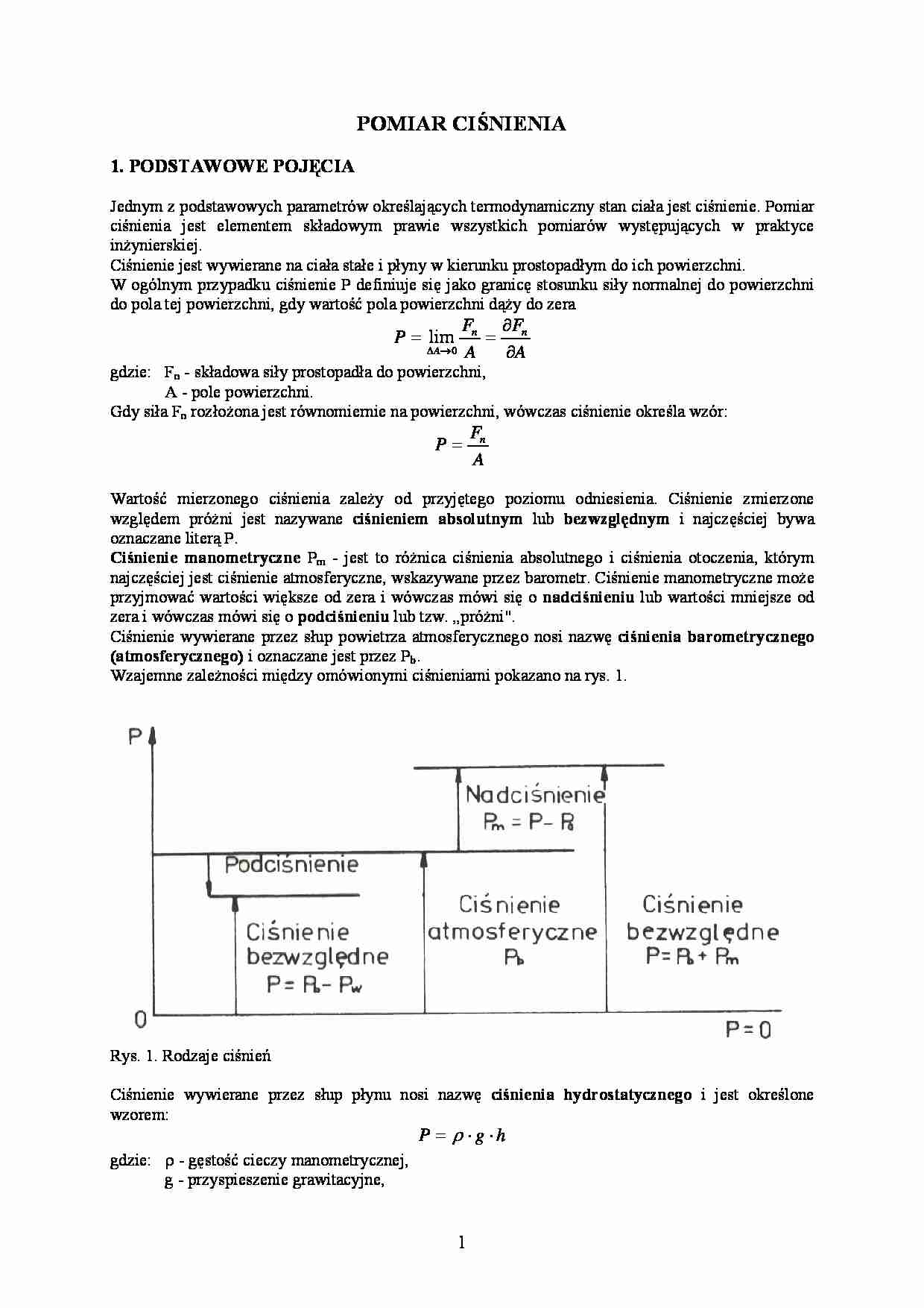 Pomiar ciśnienia-opracowanie - strona 1