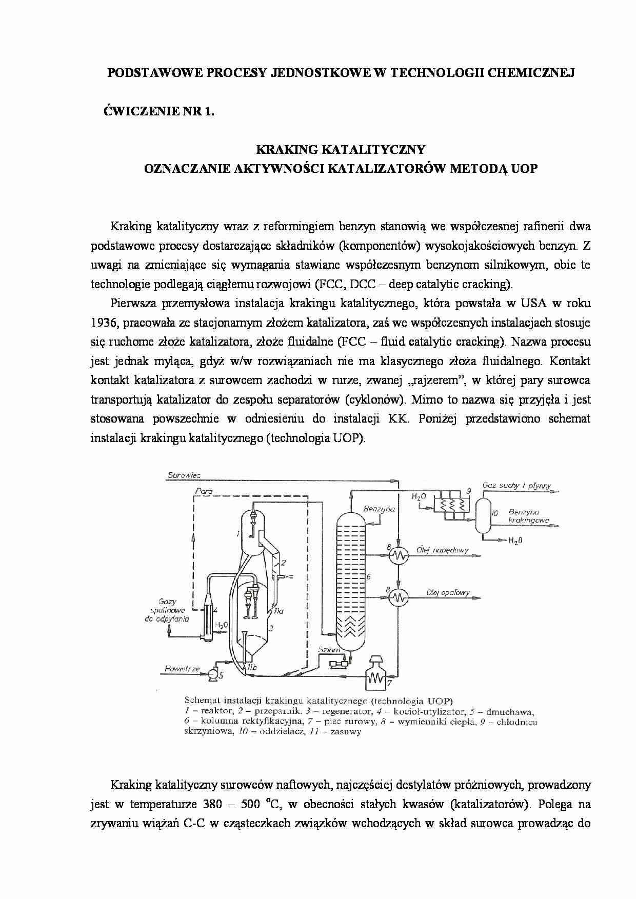 Kraking katalityczny-opracowanie - strona 1