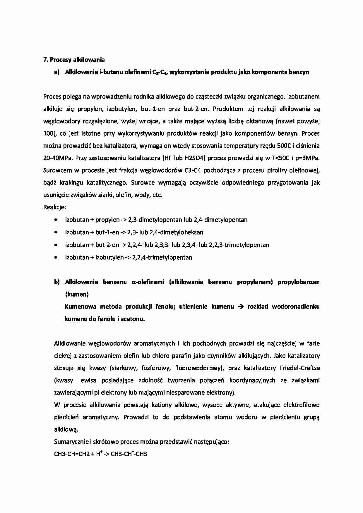 Procesy alkilowania-opracowanie - strona 1