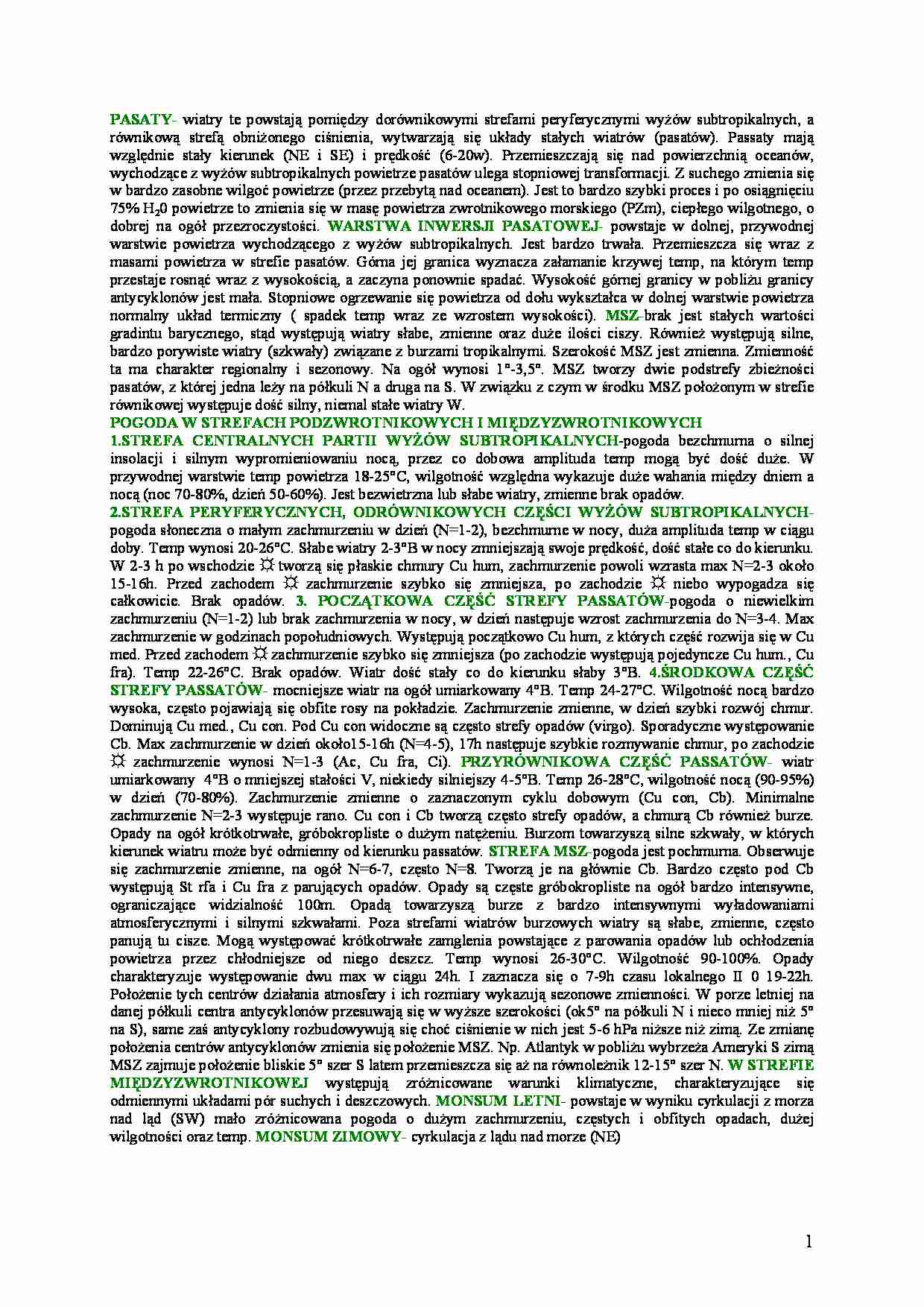 Meteorologia i klimatologia-opracowanie zagadnień - strona 1