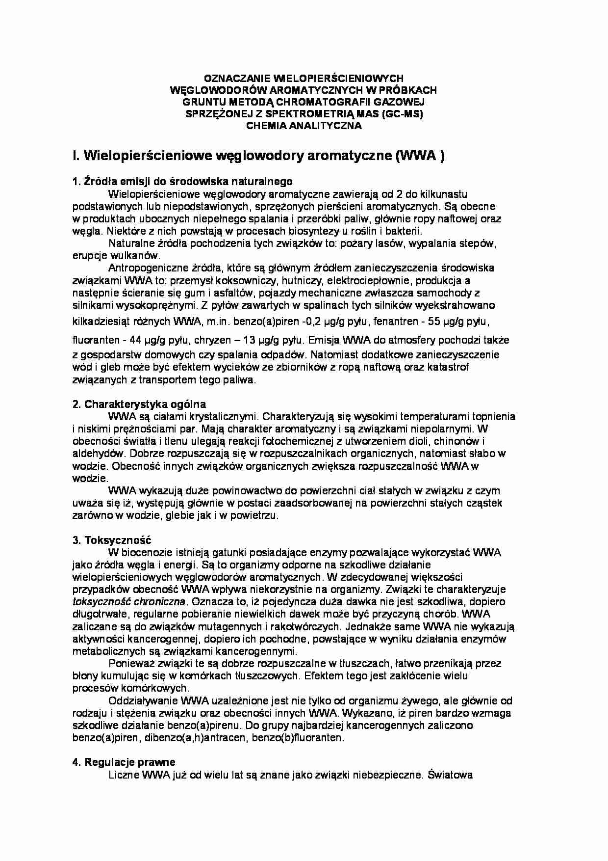 Wielopierścieniowe węglowodory aromatyczne-opracowanie - strona 1