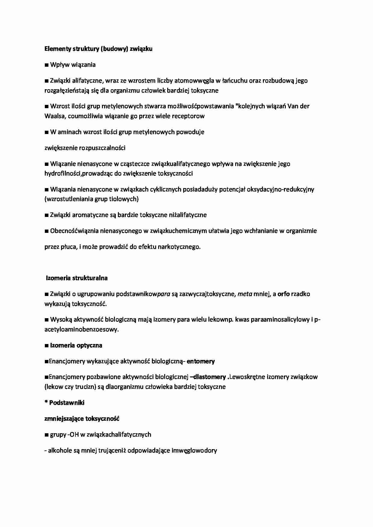 wykład -Elementy struktury trucizny - strona 1