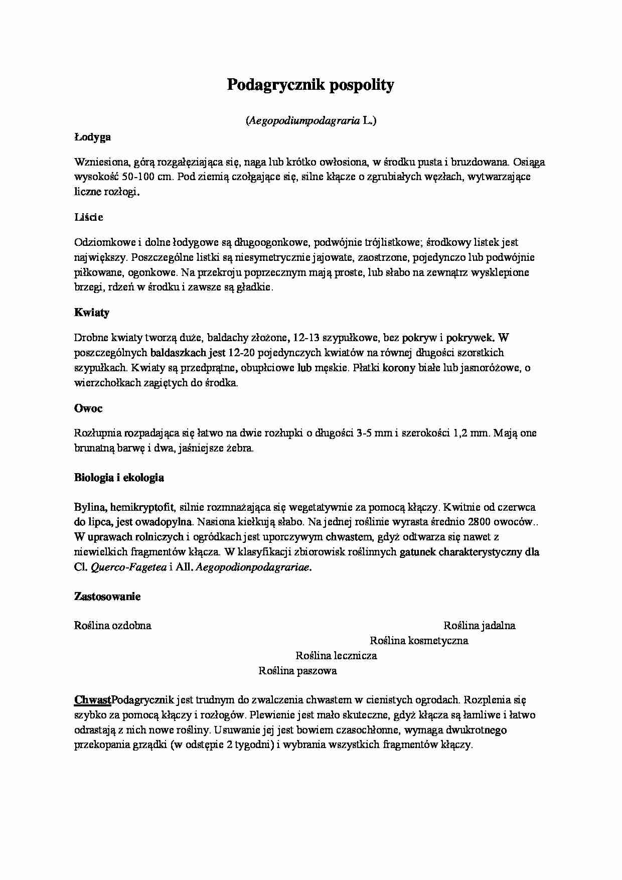 zielnik -Podagrycznik pospolity - strona 1