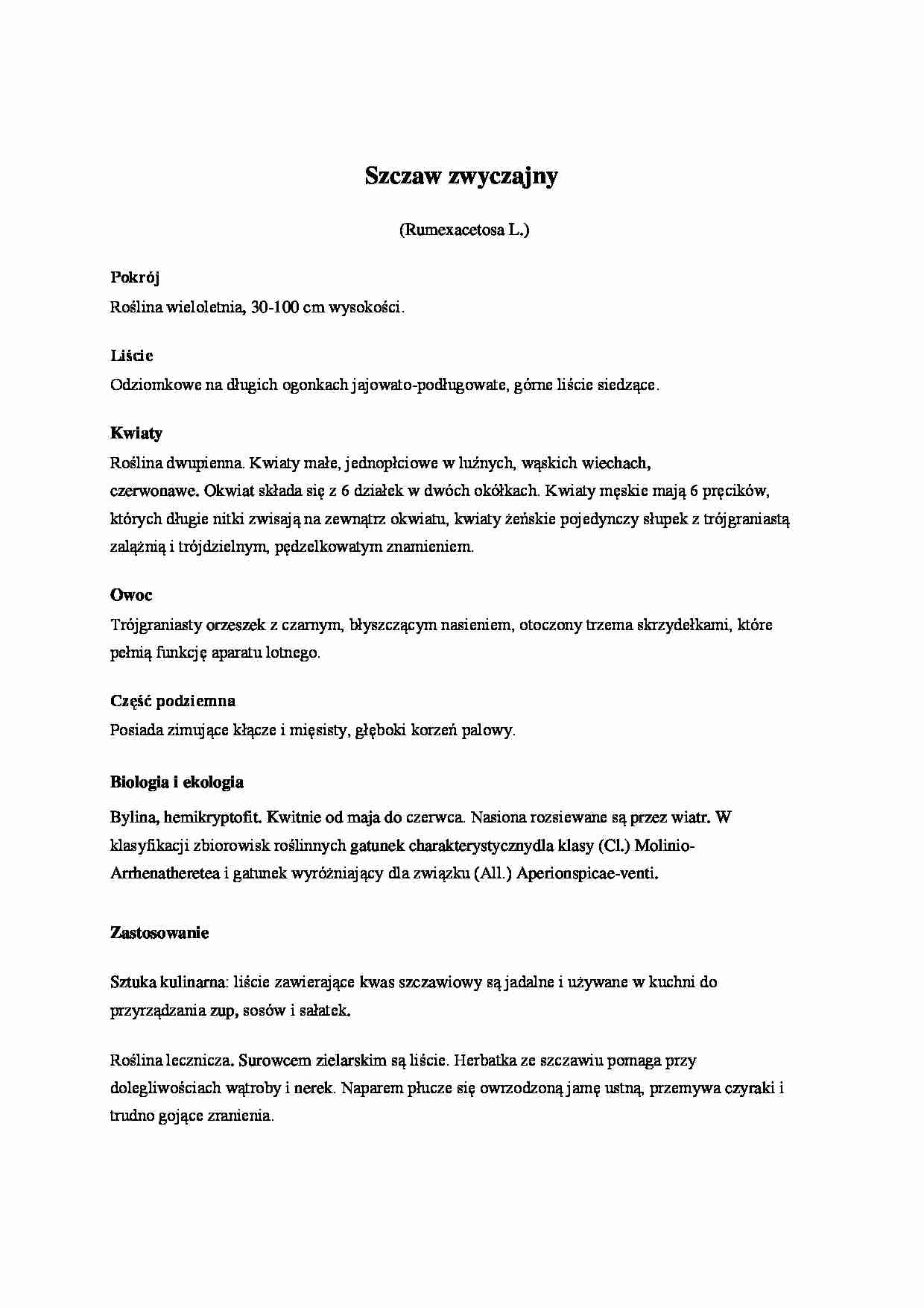 zielnik -Szczaw zwyczajny - strona 1