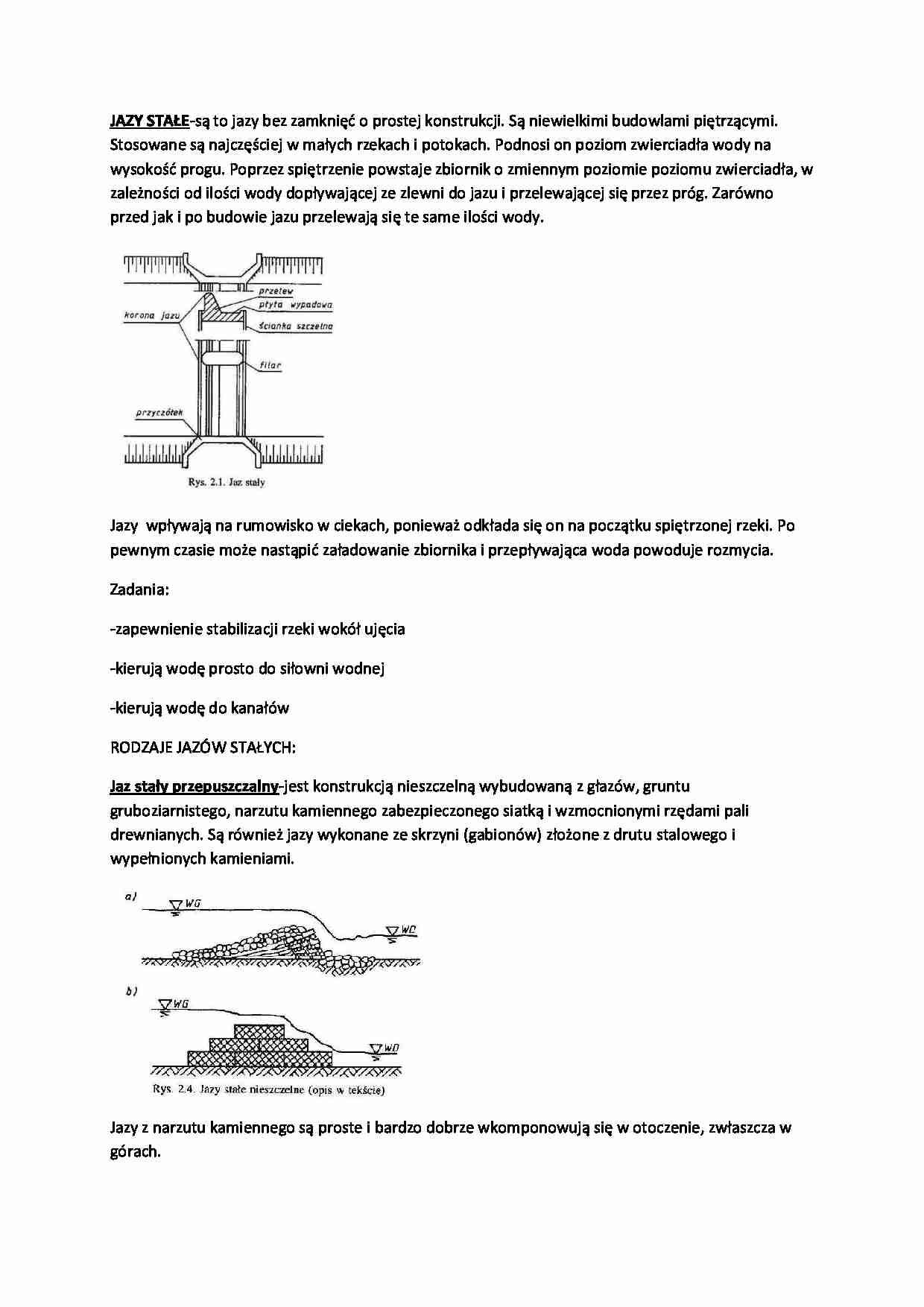 jaz stałe - budowa - rodzaje - strona 1