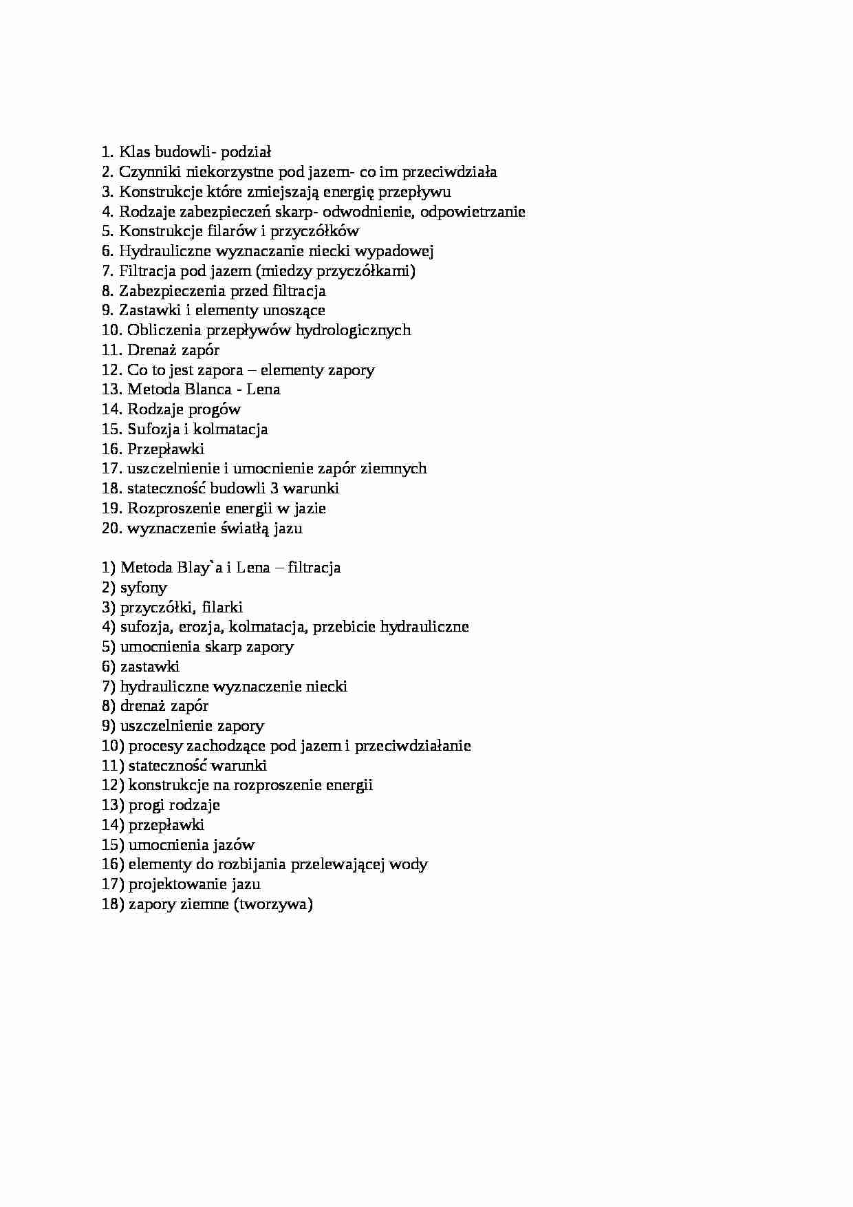 Pytania na egzamin z zeszłorocznych lat - strona 1